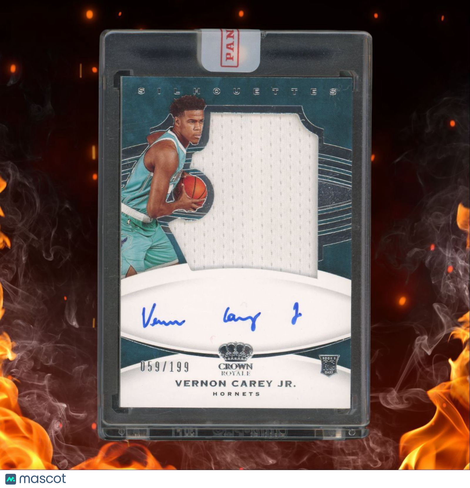 2020-21 Panini Crown Royale Vernon Carey Jr. Silhouettes Patch Rookie Auto
