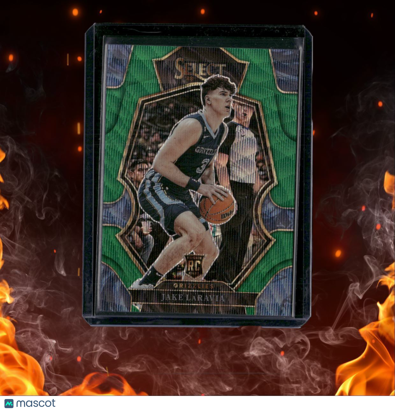 2022-23 Panini Select Jake LaRavia Premier Level Green Wave Prizm Rookie 43/50