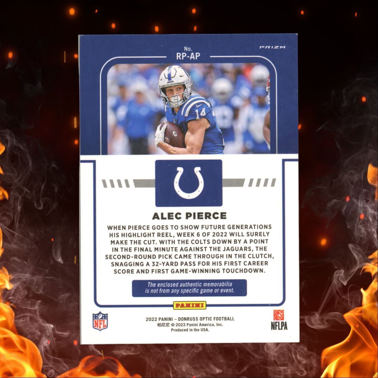 2022 Donruss Optic Rookie Phenoms Blue Hyper Alec Pierce Patch #RP-AP