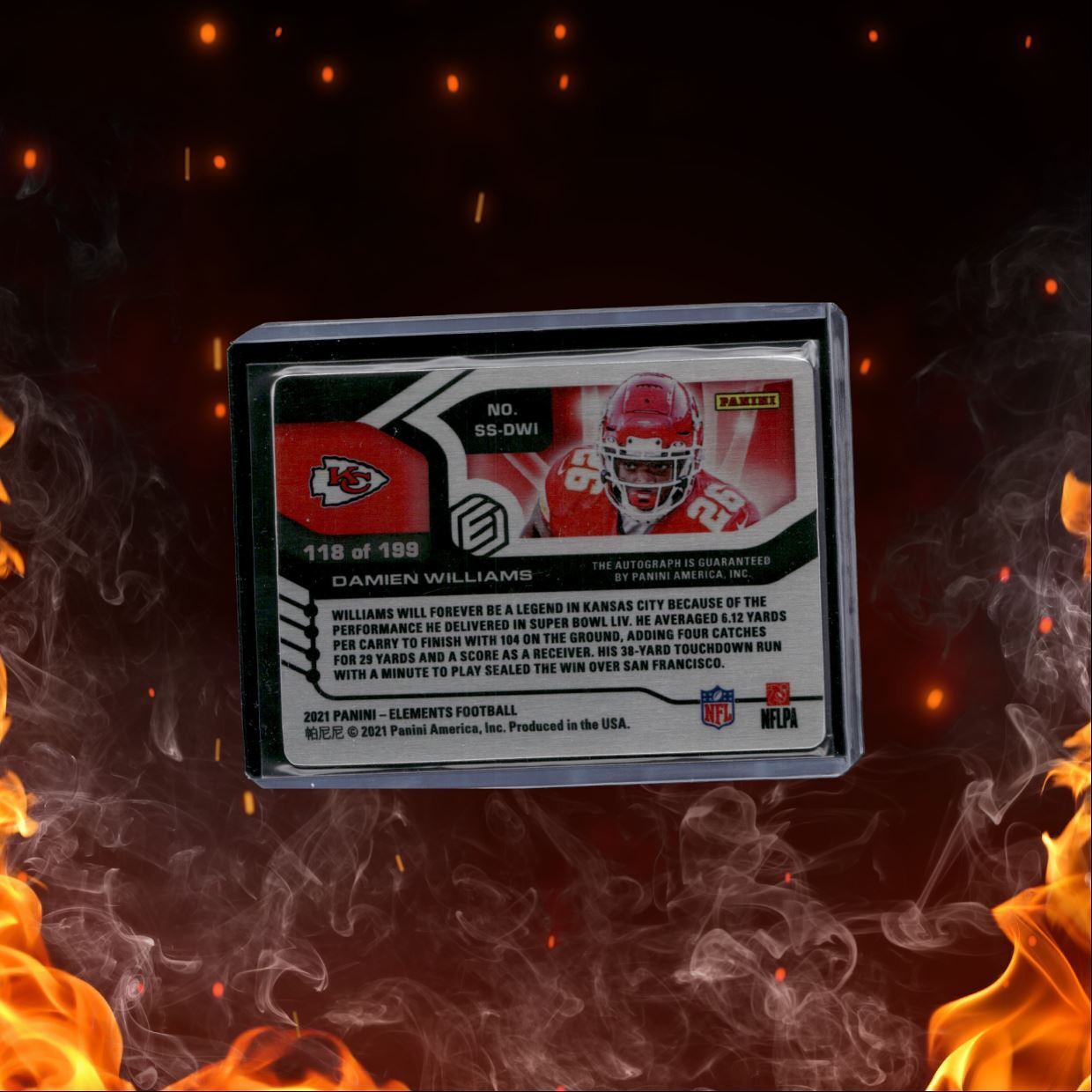 2021 Panini Elements Damien Williams Metal Auto #SS-DWI