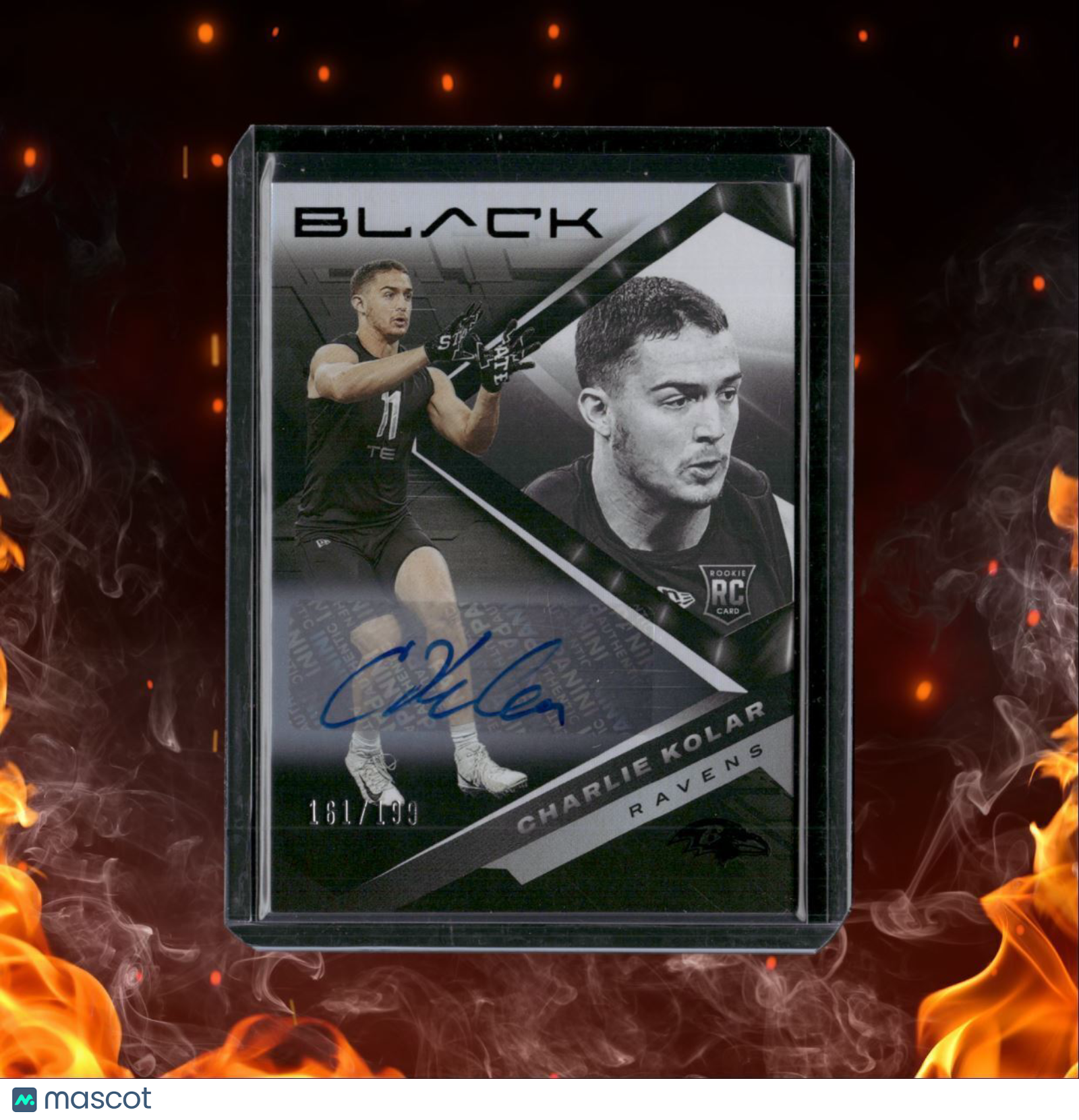 2022 Panini Black Rookies Autographs Charlie Kolar Auto 161/199 #180