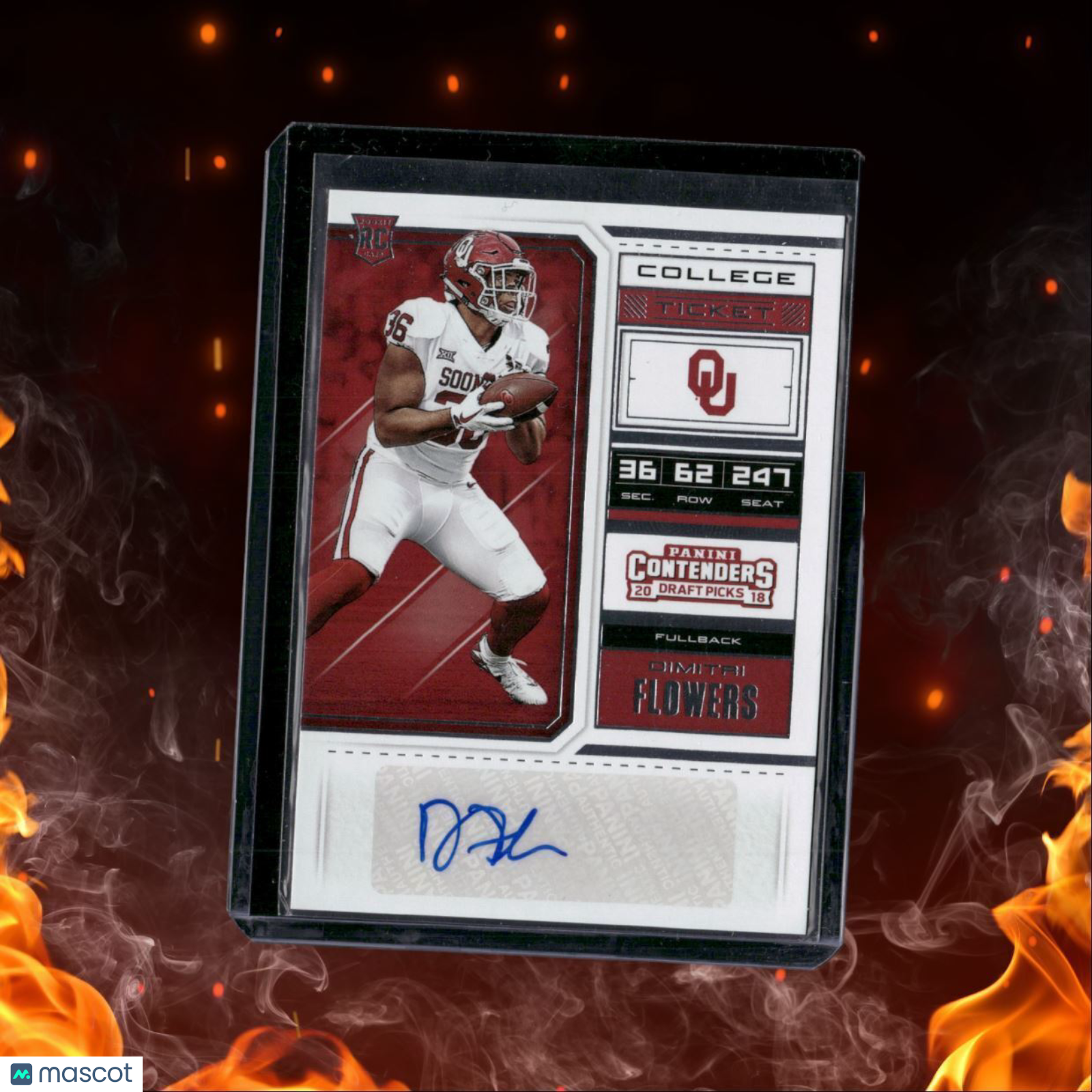 2018 Panini Contenders Draft Picks Dimitri Flowers College Ticket Rookie Auto