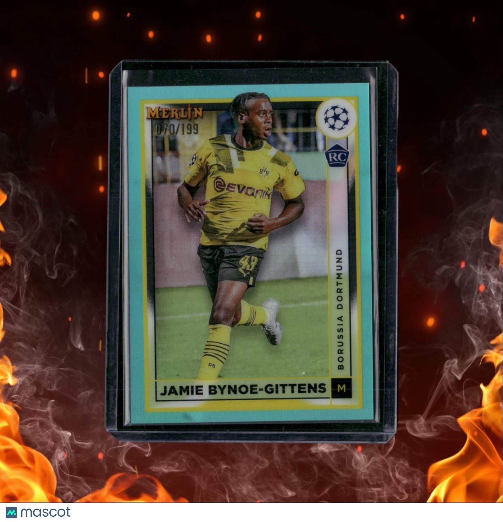 2022 Merlin Chrome UCC Jamie Bynoe-Gittens Aqua Refractor Rookie 070/199 #31