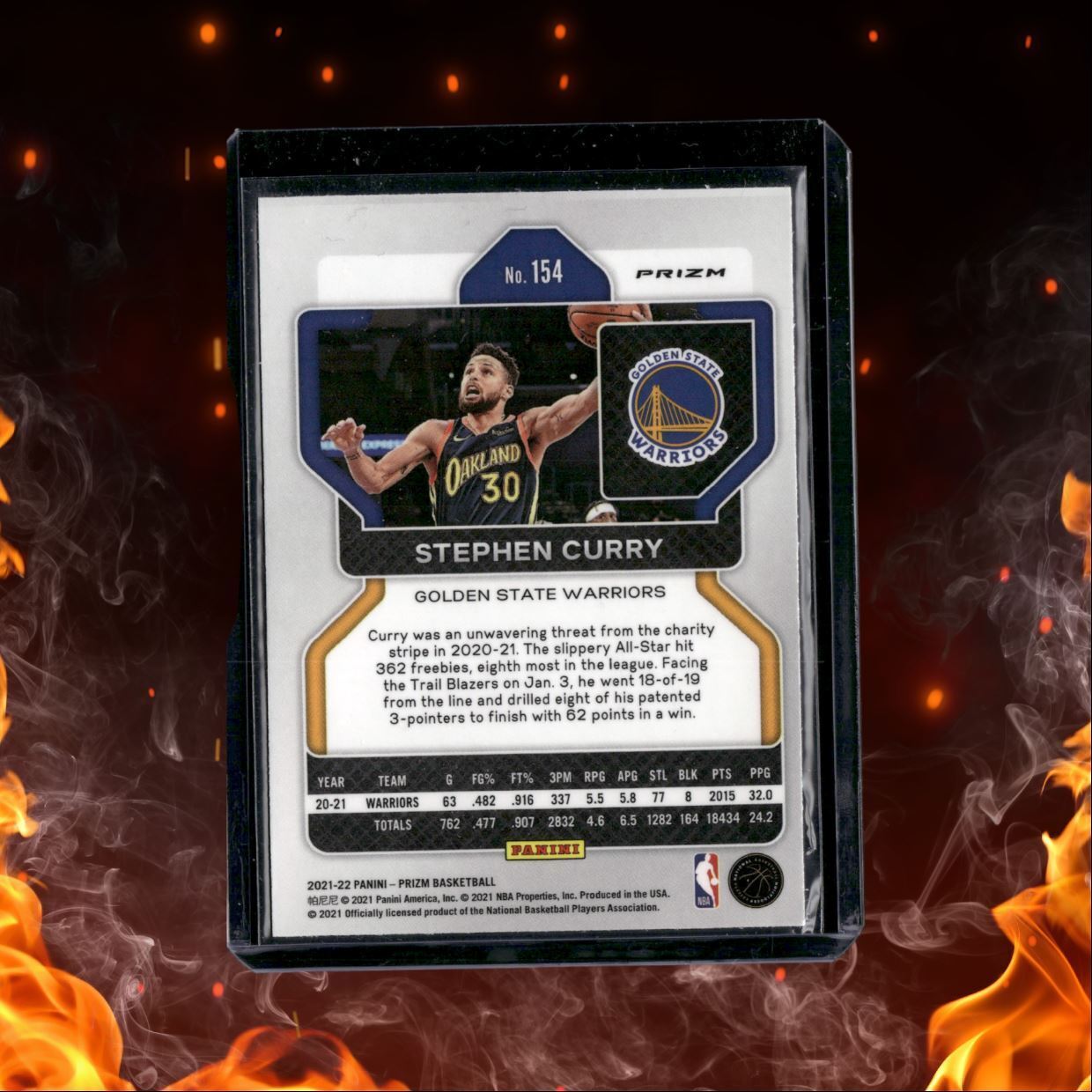 2021-22 Panini Prizm Stephen Curry Ruby Wave Prizm #154