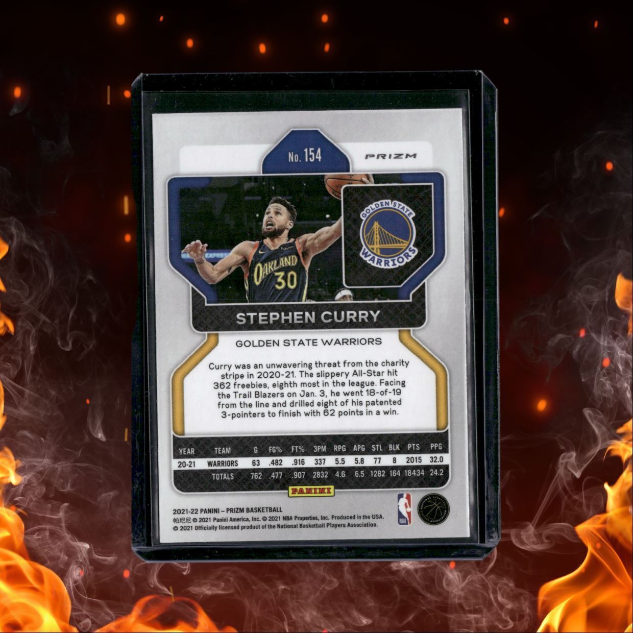 2021-22 Panini Prizm Stephen Curry Silver Prizm #154