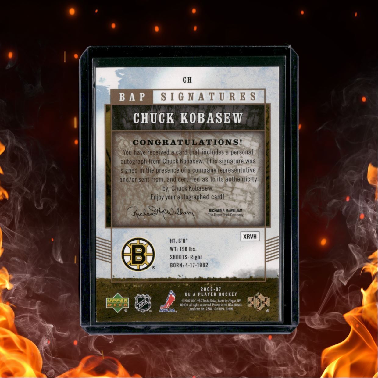 2006-07 Be A Player Signatures Chuck Kobasew Auto #CH