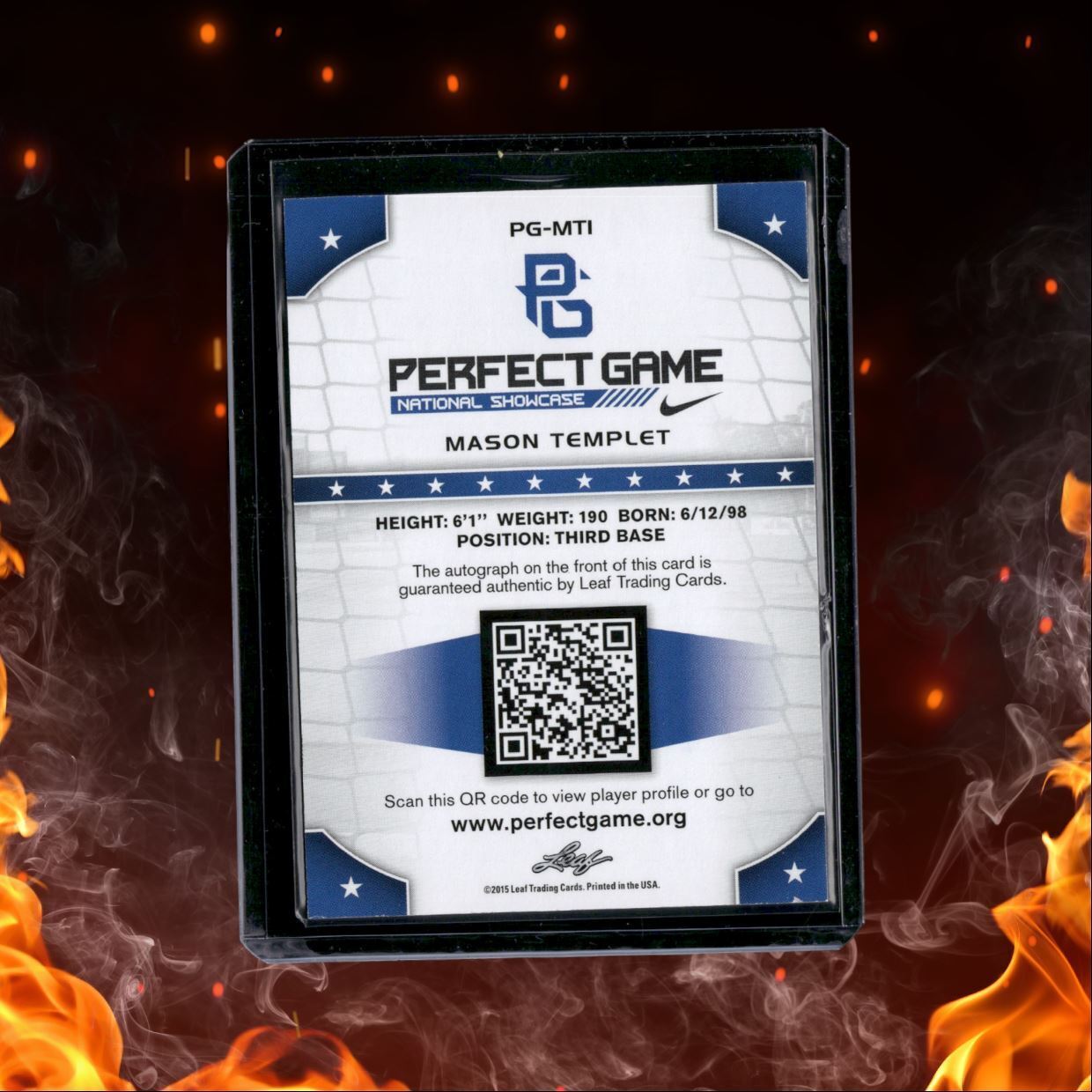 2015 Leaf Perfect Game Mason Templet Auto 10/30 #PG-MT1