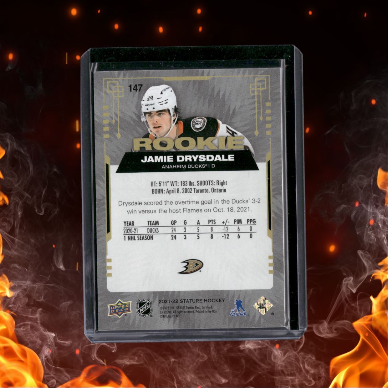 2021-22 Upper Deck Stature Jamie Drysdale Green Rookie 014/149 #147