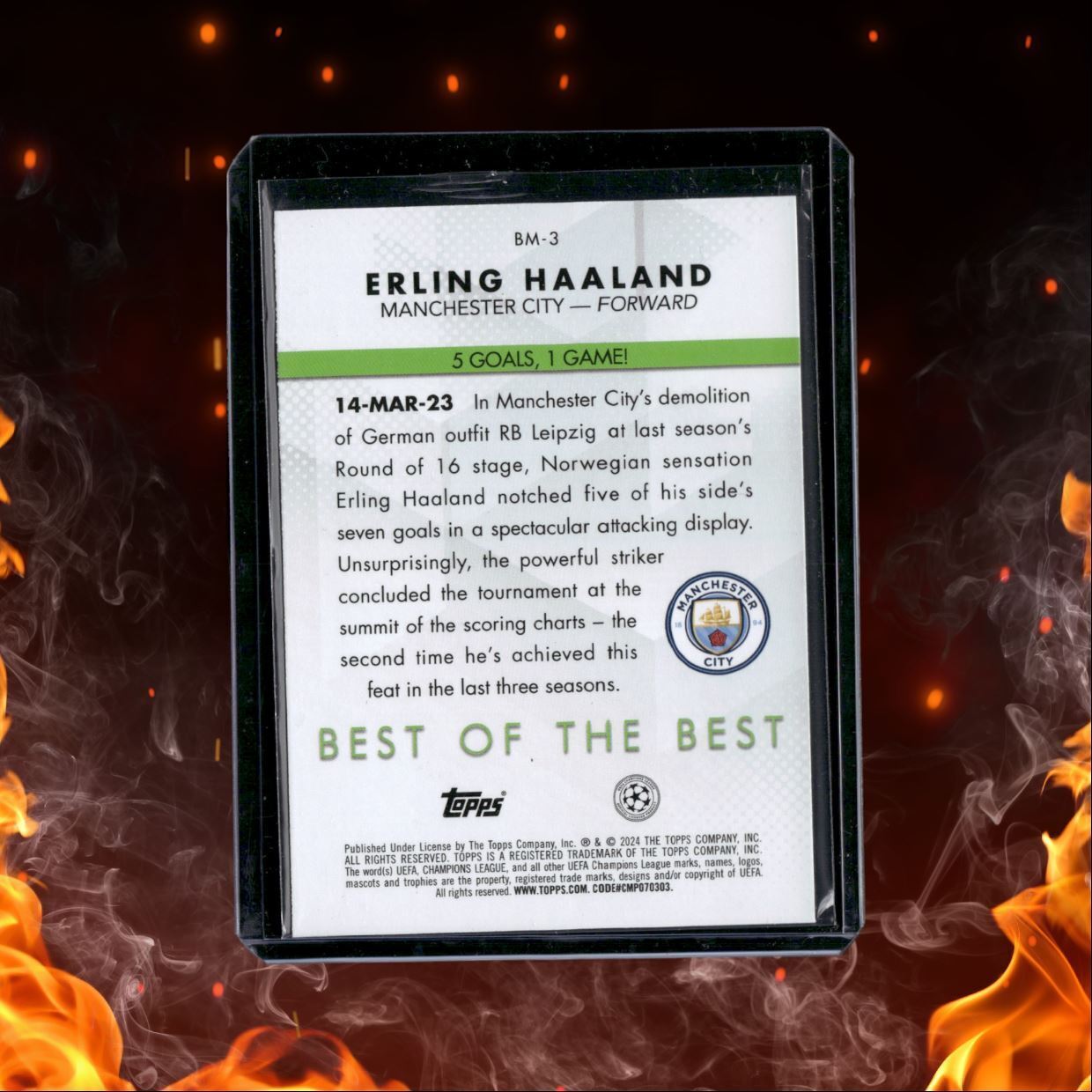 2023 Topps Erling Haaland Best of the Best Green #BM-3