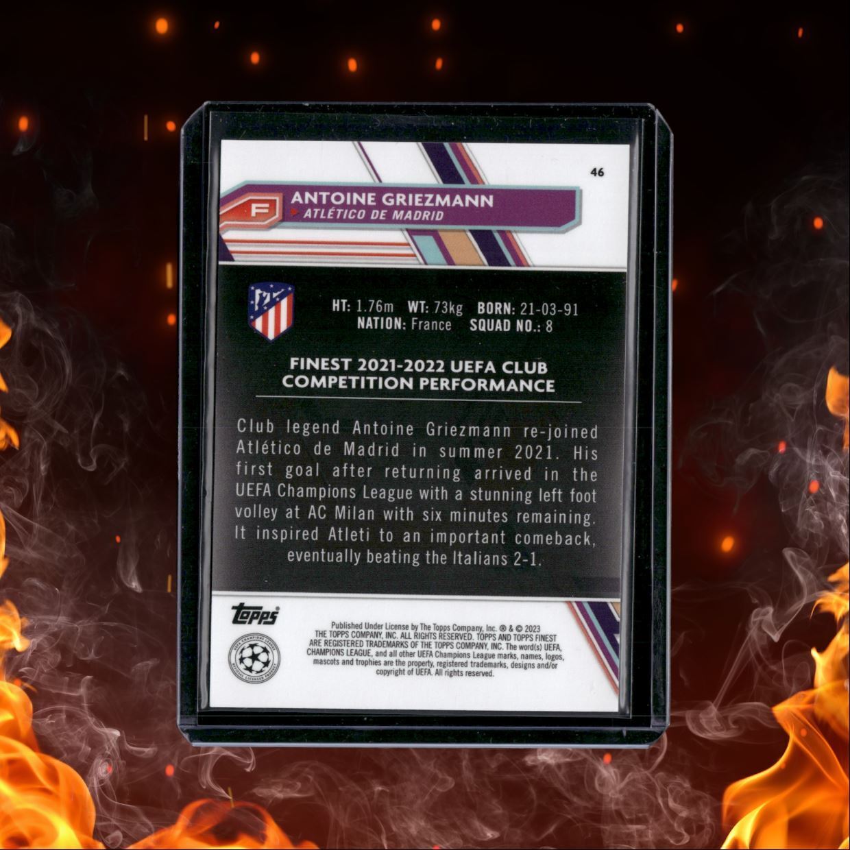 2022 Topps Finest Antoine Griezmann Rose Gold 47/50 #46