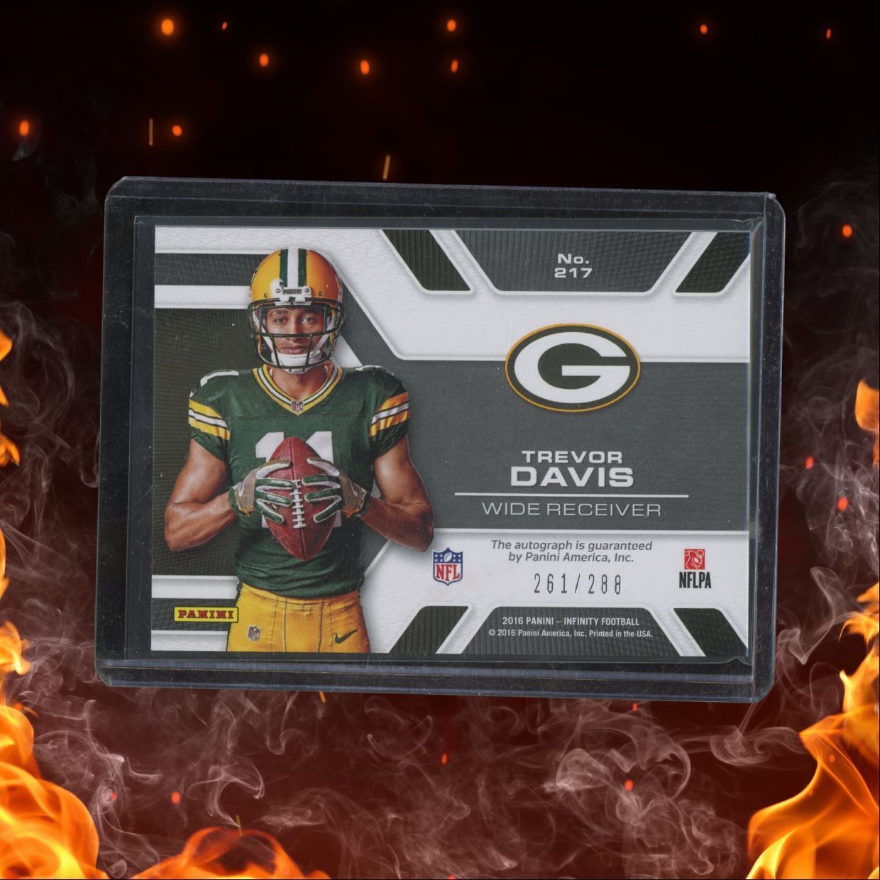 2016 Panini Infinity Trevor Davis Plate Rookie Auto 261/288 #217