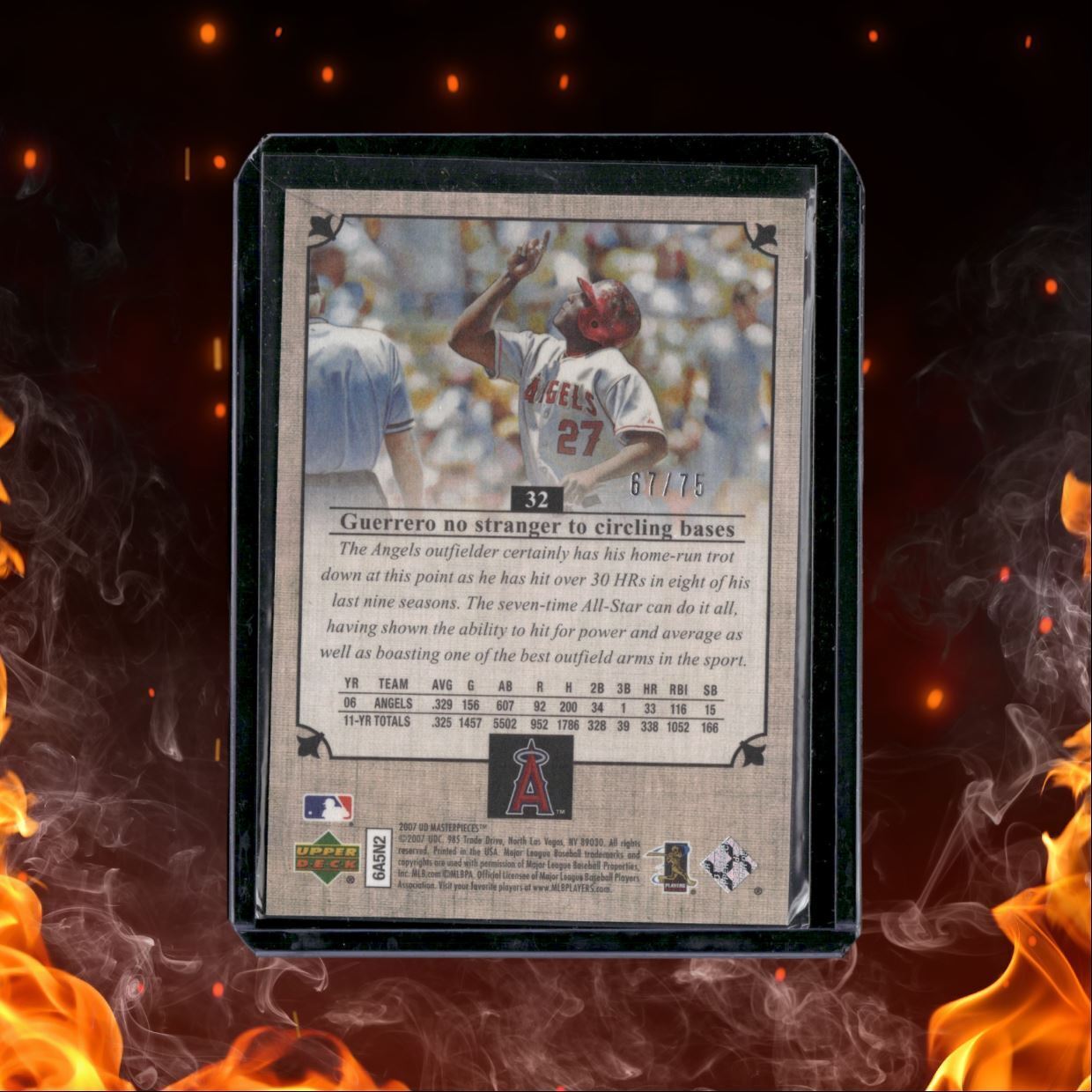 2007 Upper Deck Masterpieces Vladimir Guerrero Black Portrait 67/75 #32
