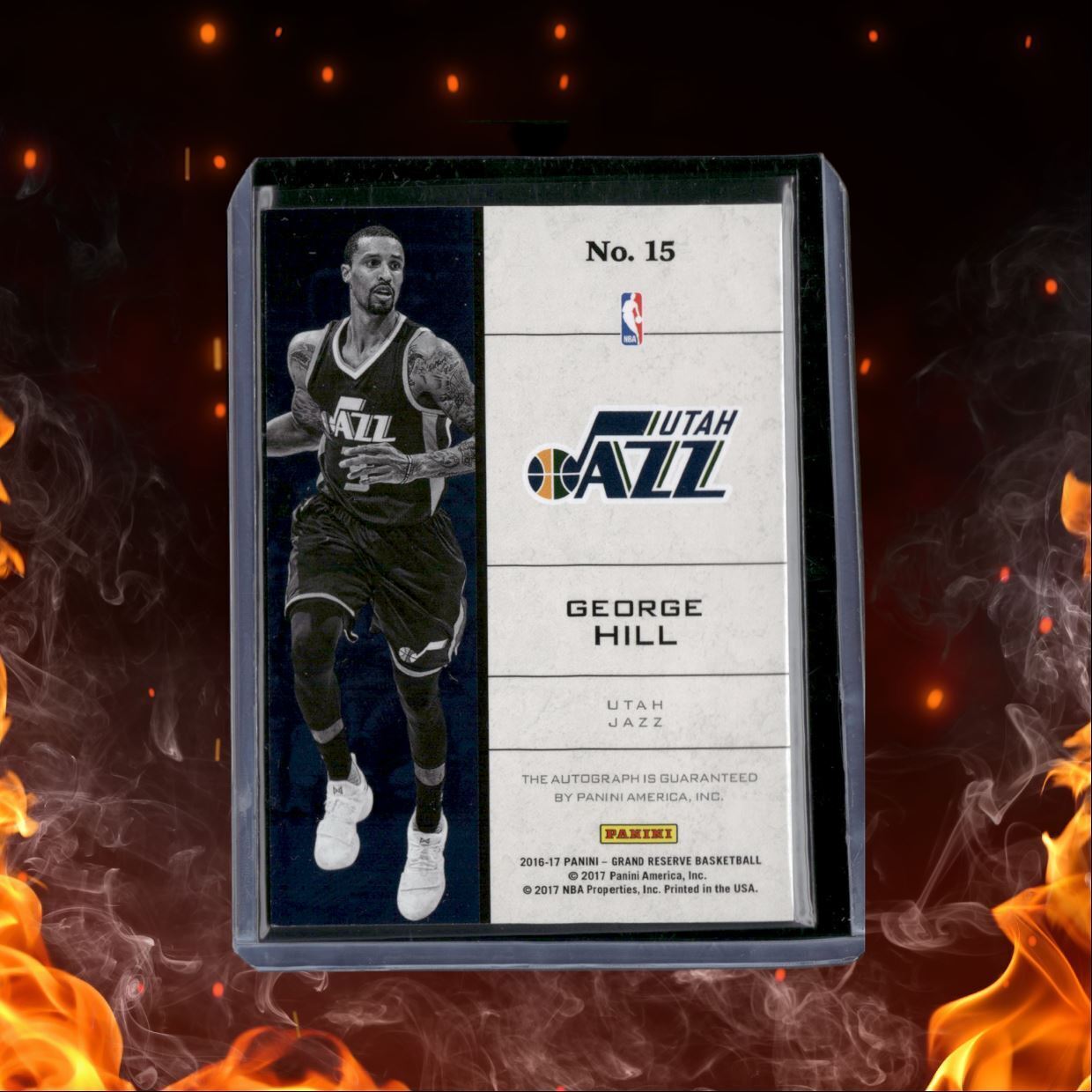 2016-17 Panini Grand Reserve George Hill Signatures Granite Auto 05/15 #15