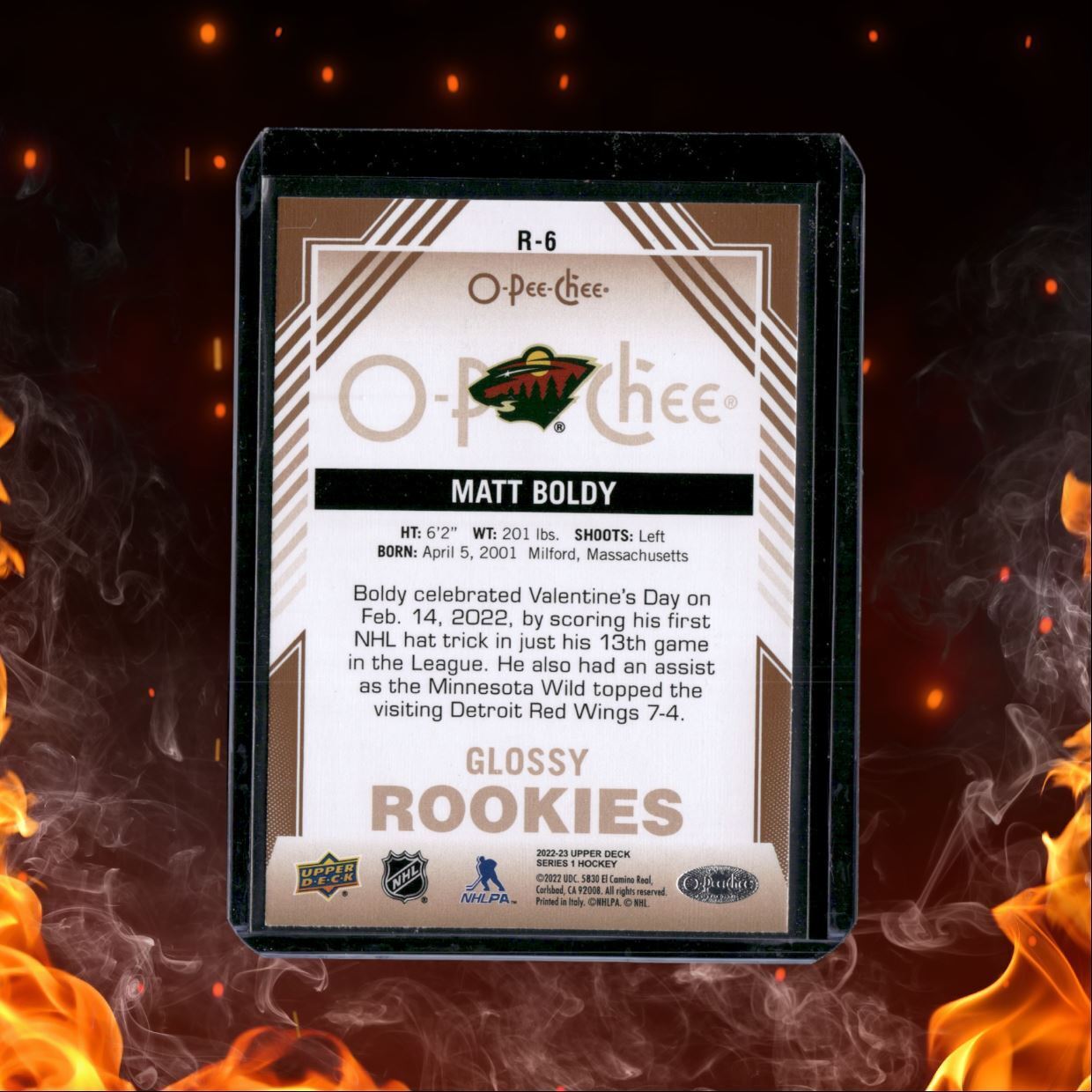 2022-23 Upper Deck O-Pee-Chee Matt Boldy Glossy Rookies Bronze Rookie #R-6