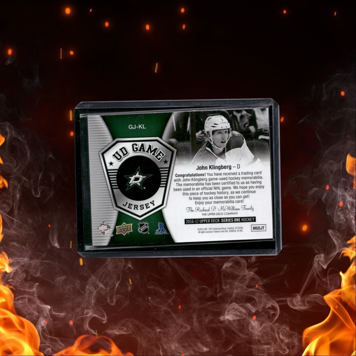 2016-17 Upper Deck John Klingberg UD Game Jersey #GJ-KL