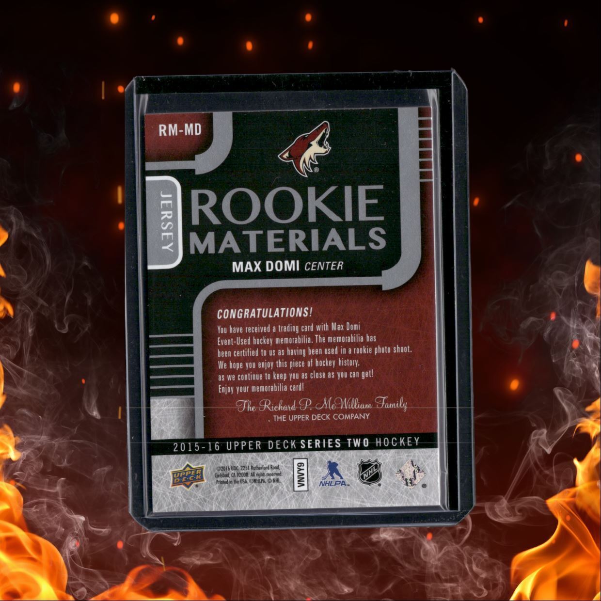 2015-16 Upper Deck Max Domi Materials Rookie #RM-MD