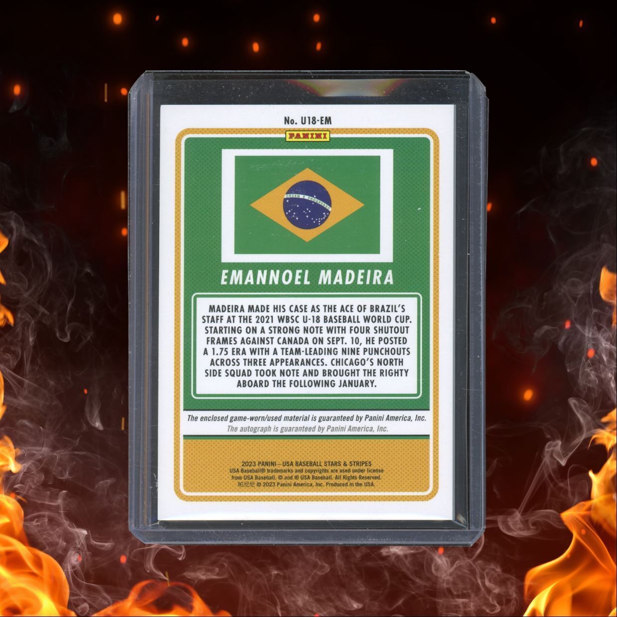 2023 Panini USA Stars & Stripes Emannoel Madeira World Cup Cracked Ice Patch