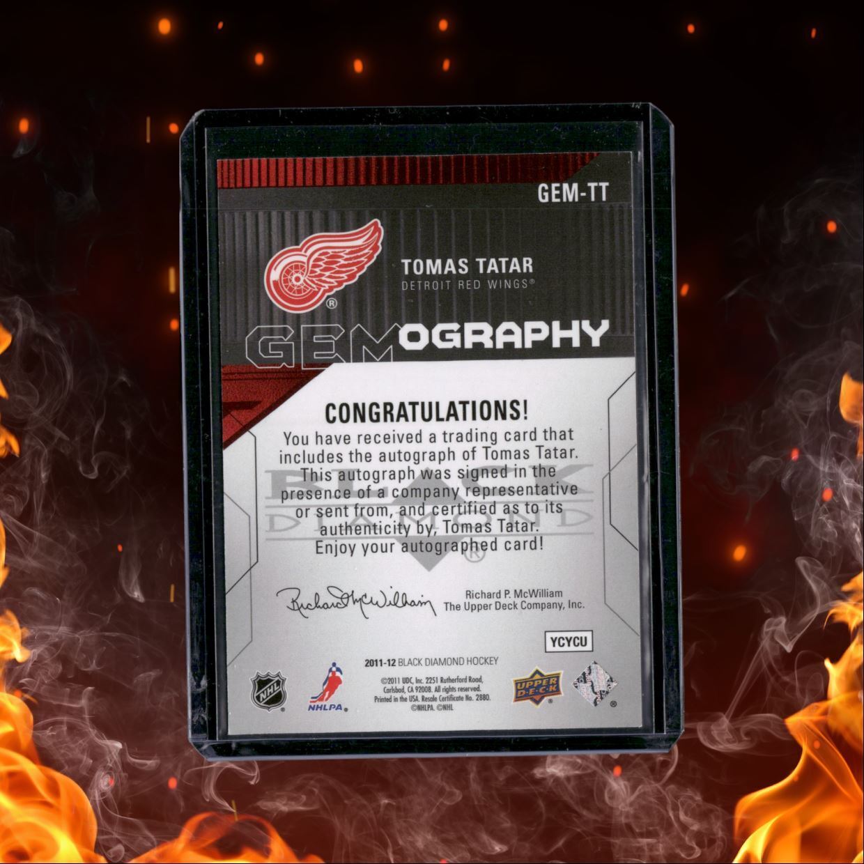 2011-12 Upper Deck Black Diamond Tomas Tatar Gemography Auto #GEM-TT