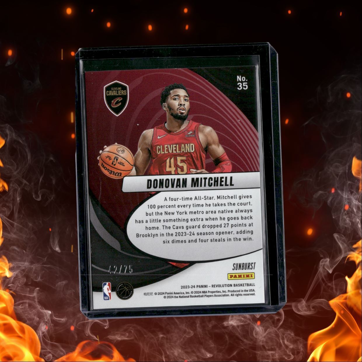 2023-24 Panini Revolution Donovan Mitchell Sunburst 42/75 #35