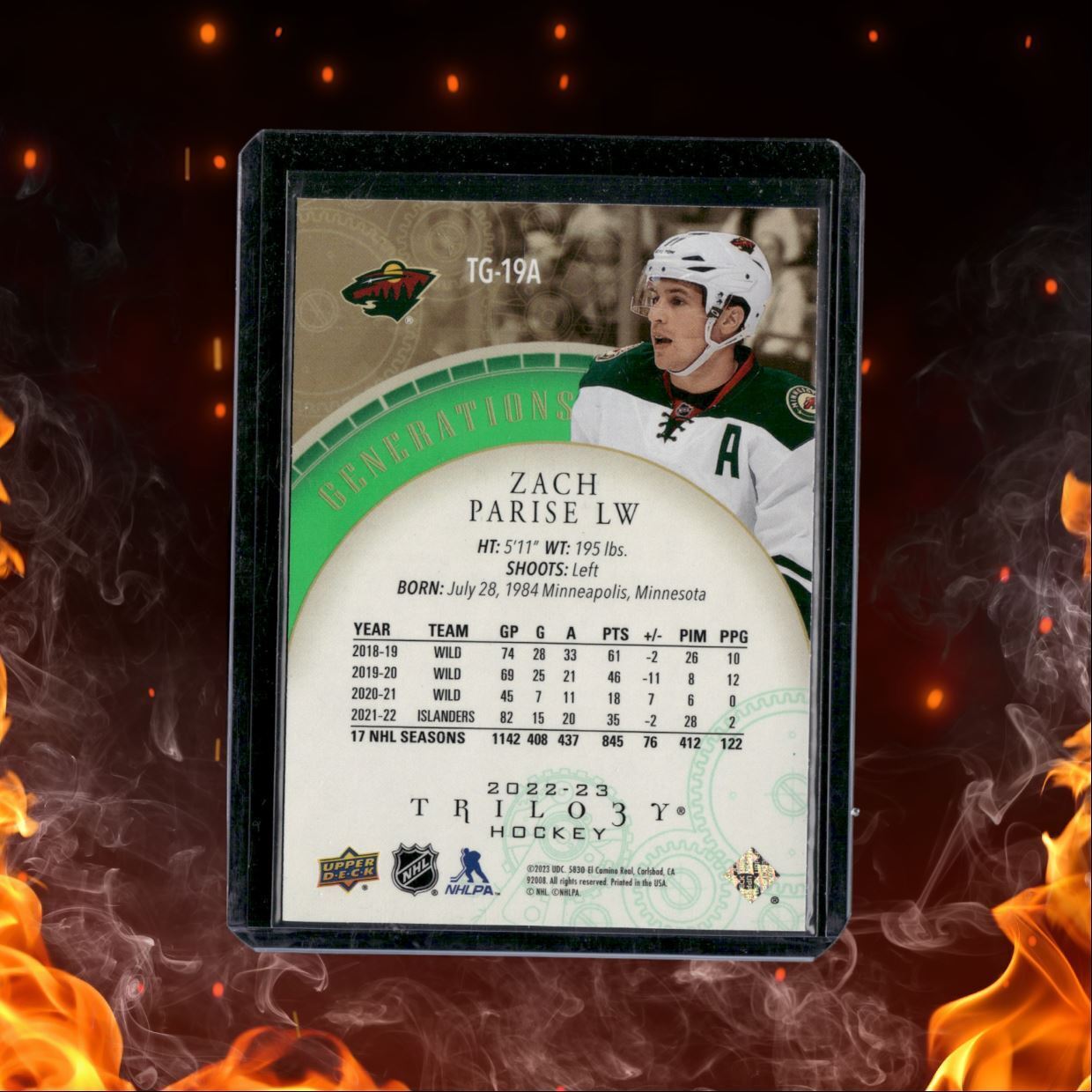 2022-23 Upper Deck Trilogy Zach Parise Generations Green 08/75 #TG-19A