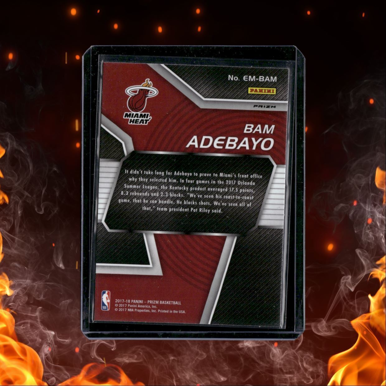 2017-18 Panini Prizm Bam Adebayo Emergent Fast Break Rookie #EM-BAM