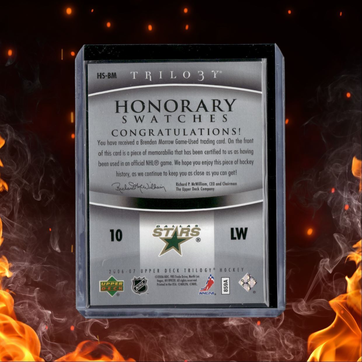2006-07 Upper Deck Trilogy Brendan Morrow Honorary Swatches #HS-BM