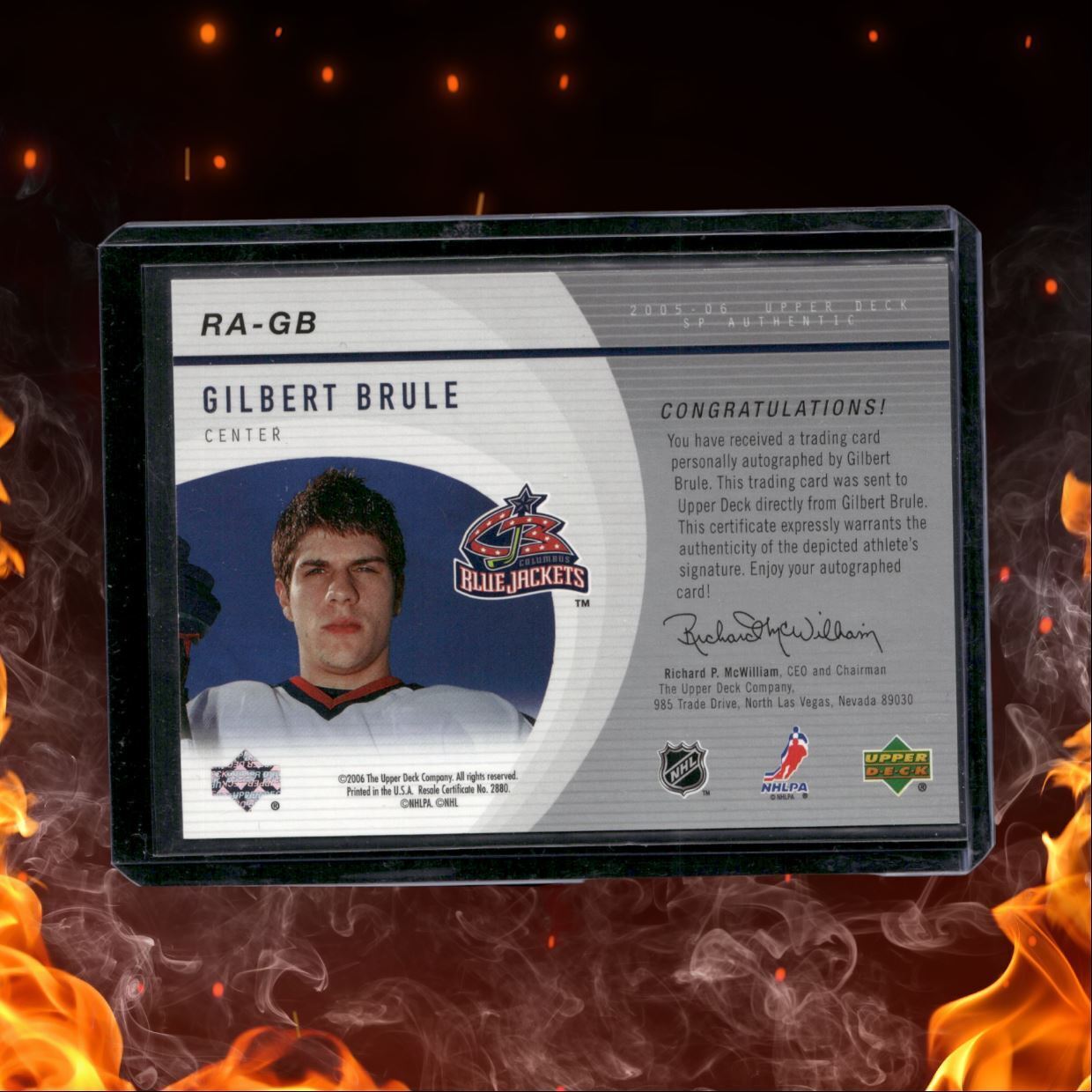 2005-06 Upper Deck SP Authentic Gilbert Brule Authentics Rookie Auto 184/250