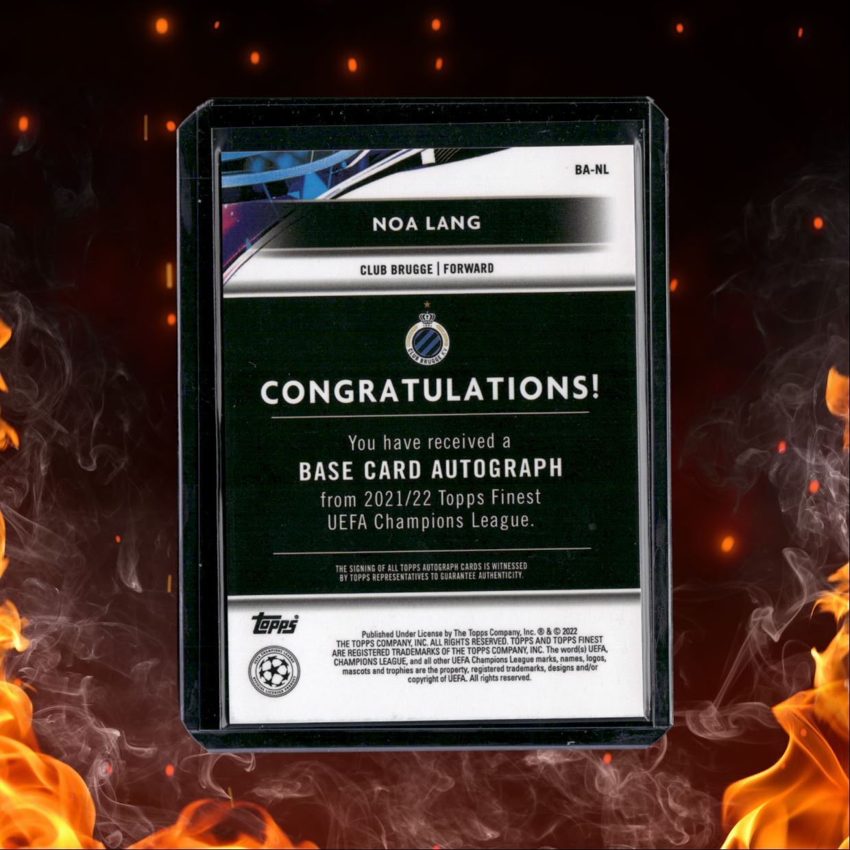 2021 Topps Finest UEFA Noa Lang Auto #BA-NL