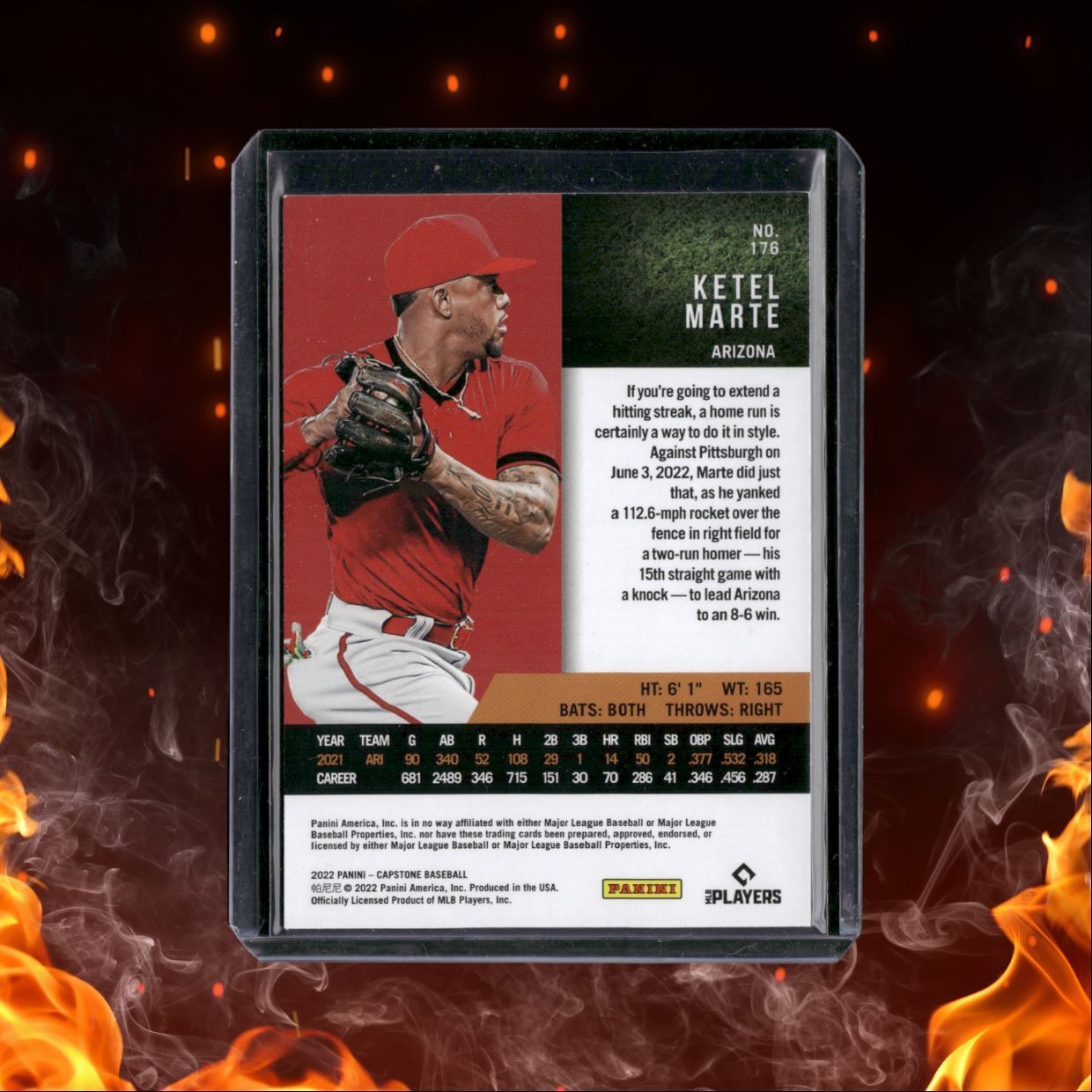 2022 Panini Capstone Ketel Marte Artist Proof Black 2/7 #176