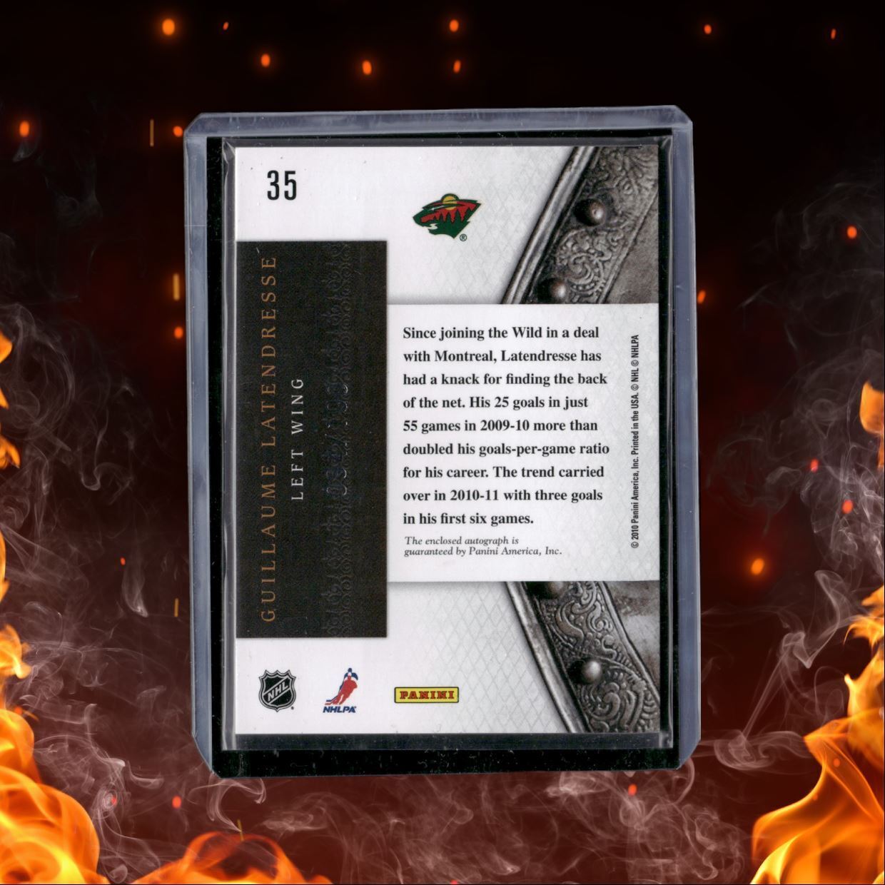 2010-11 Panini Crown Royale Guillaume Latendresse Scratching the Surface Auto