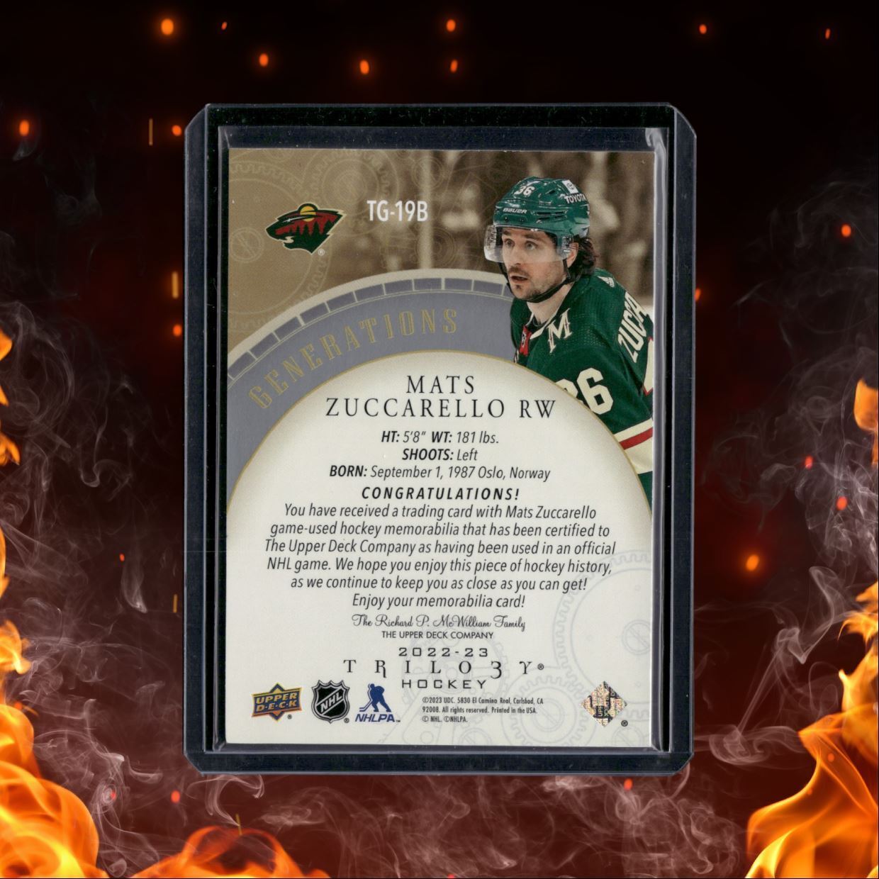 2022-23 Upper Deck Trilogy Mats Zuccarello Silver Jersey 07/99 #TG-19B