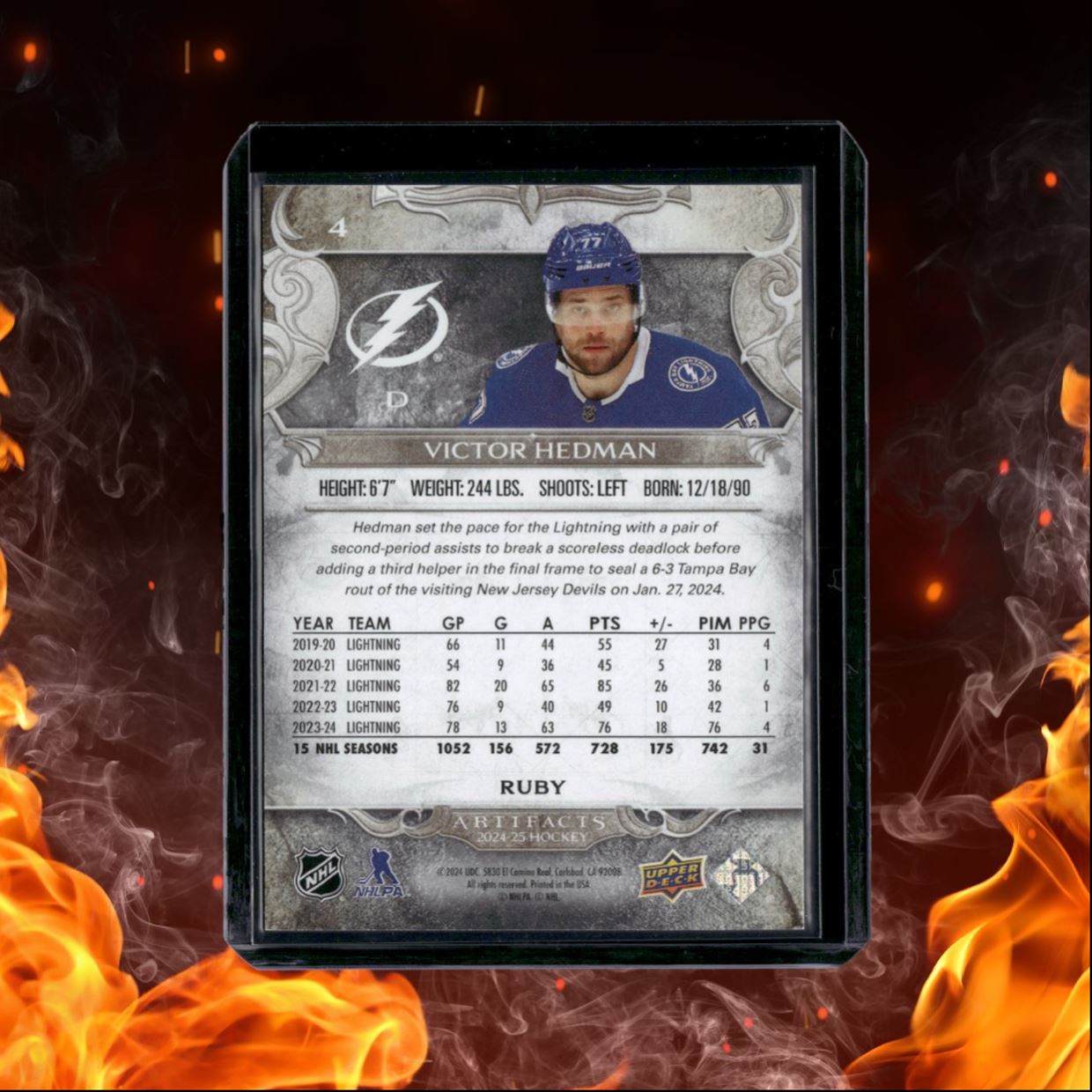 2024-25 Upper Deck Artifacts Victor Hedman Ruby 256/499 #4