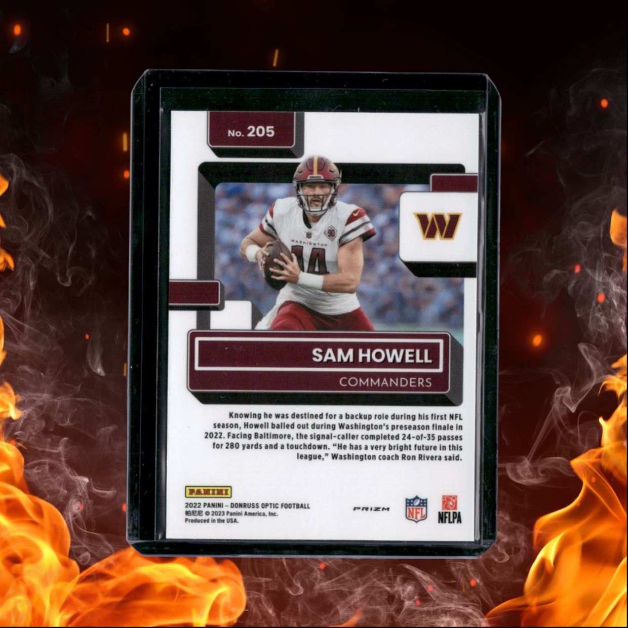 2022 Donruss Optic Sam Howell Purple Shock Prizm Rated Rookie #205