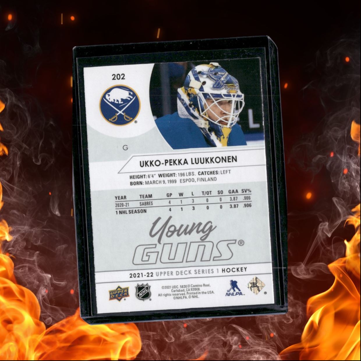 2021-22 Upper Deck Ukko-Pekka Luukkonen Young Guns (B) Rookie #202