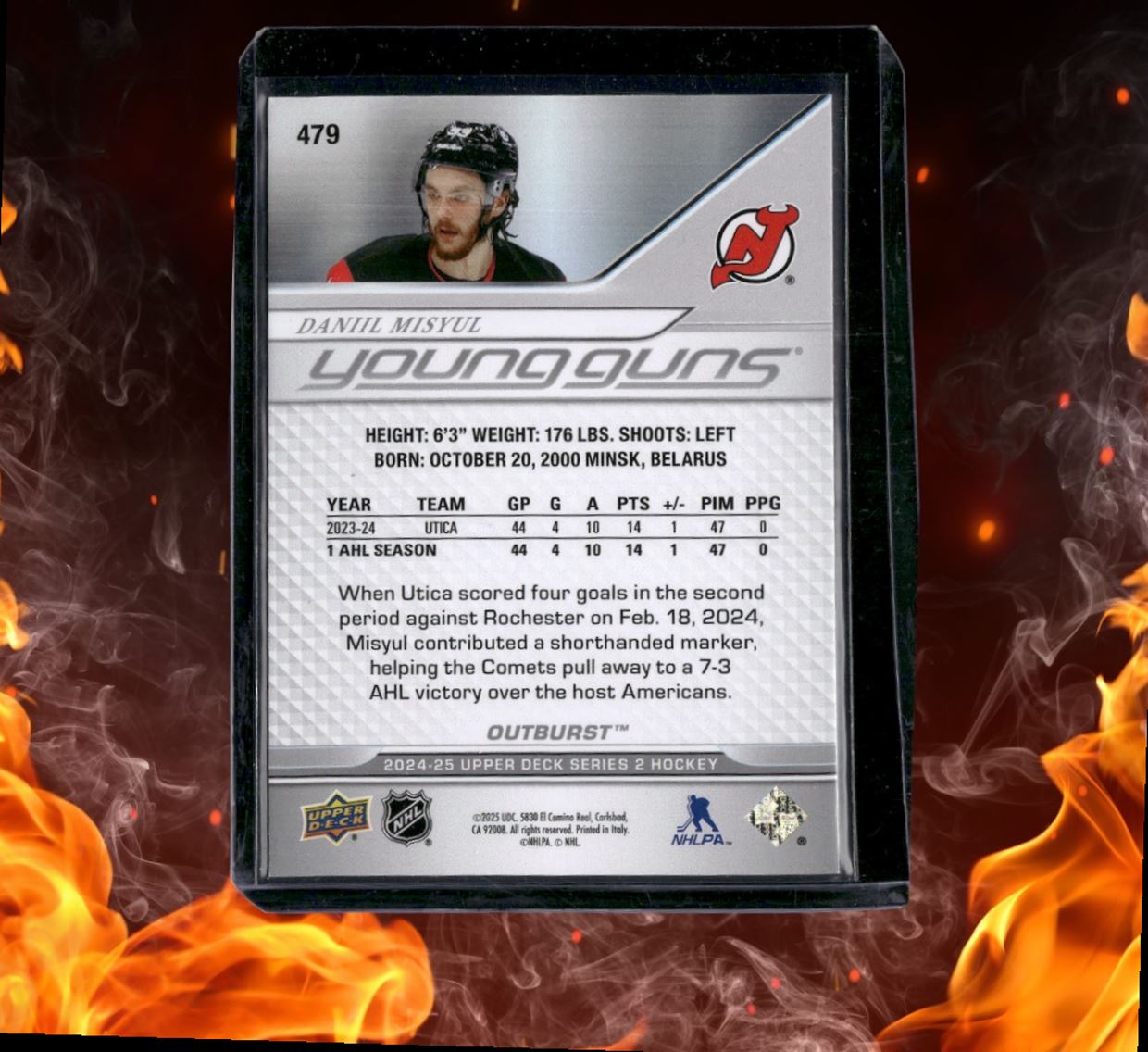 2024-25 Upper Deck Daniil Misyul Outburst Young Guns Rookie #479