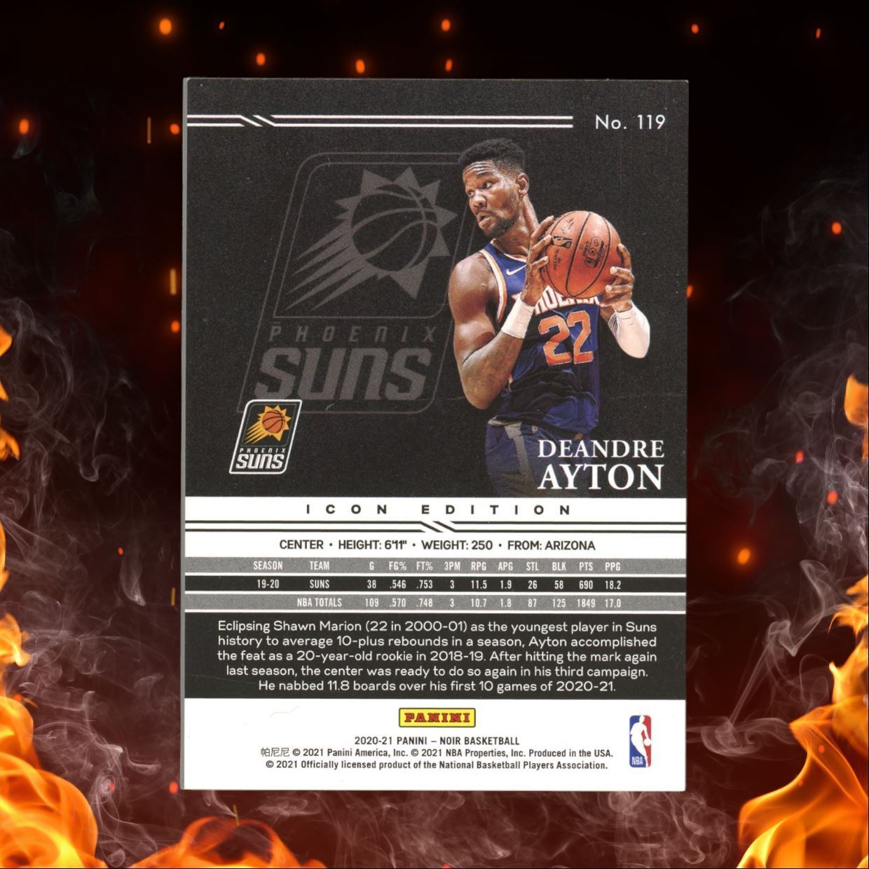2020-21 Panini Noir Deandre Ayton Silver 56/99 #119