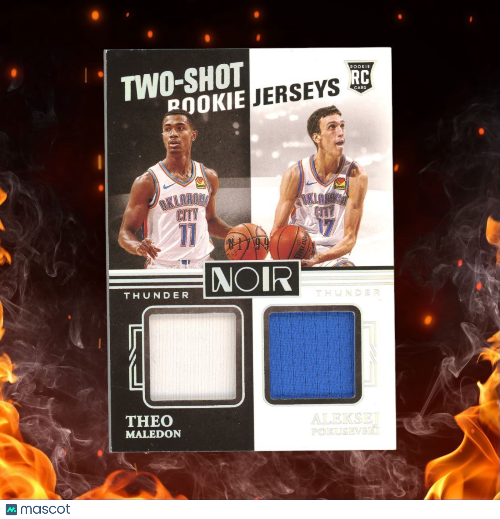 2020-21 Panini Noir Aleksej Pokusevski/Theo Maledon Two Shot Jerseys Rookie
