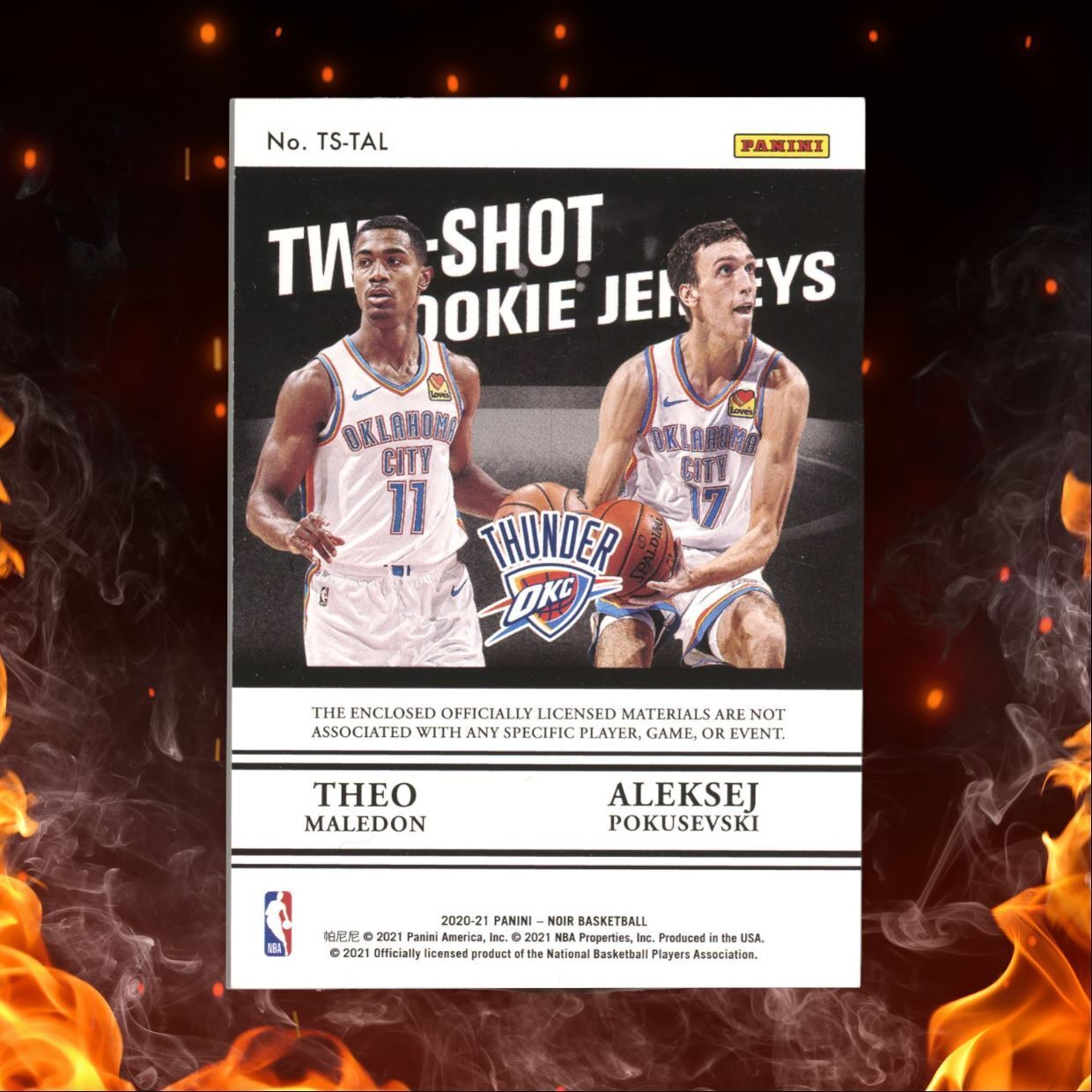 2020-21 Panini Noir Aleksej Pokusevski/Theo Maledon Two Shot Jerseys Rookie