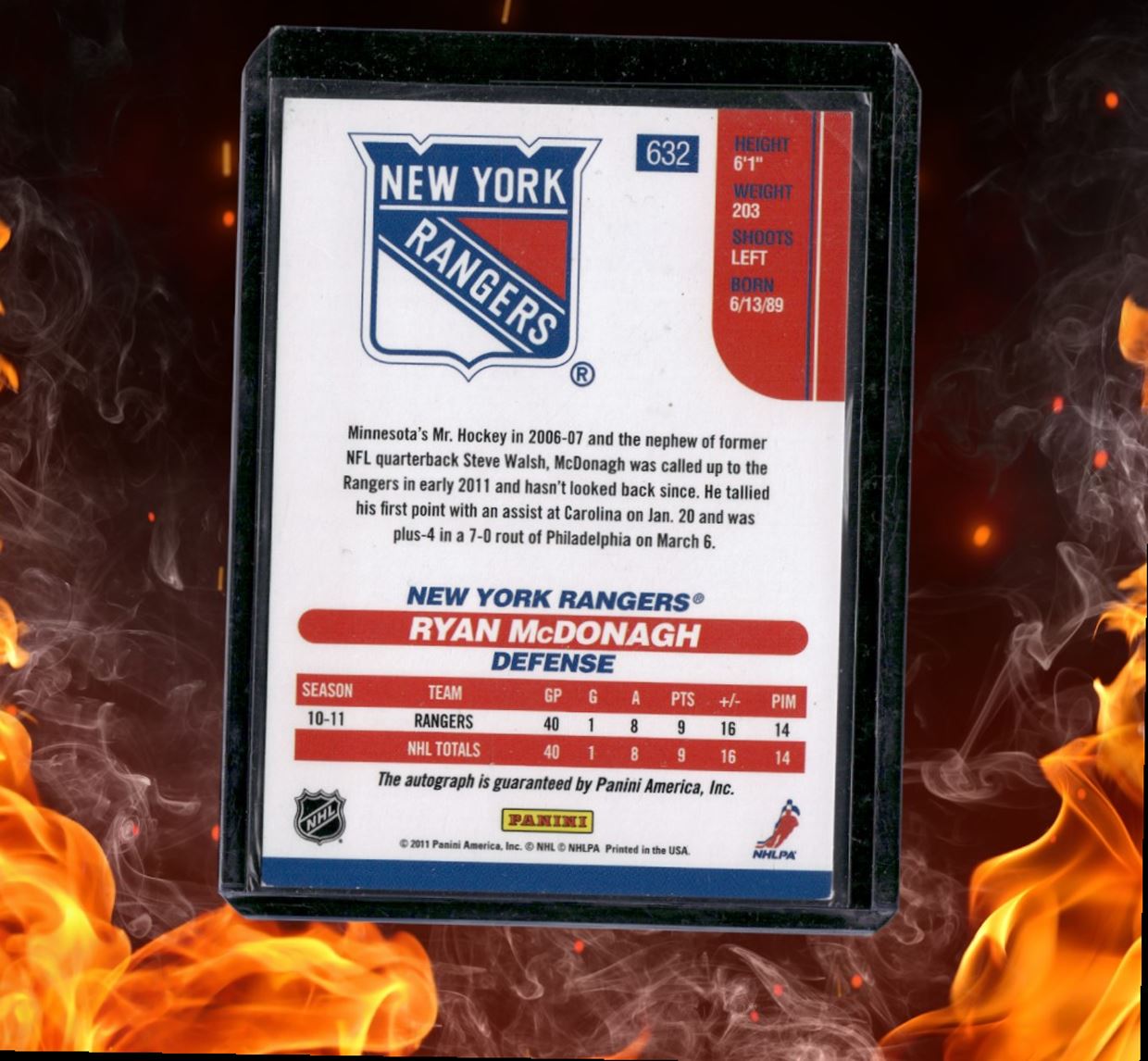 2010-11 Panini Score Ryan McDonagh Traded Hot (B) Rookie Auto #632