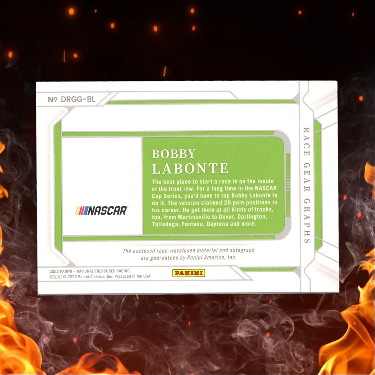 2022 National Treasures Bobby Labonte Race Gear Graphs Auto 04/25 #DRGG-BL
