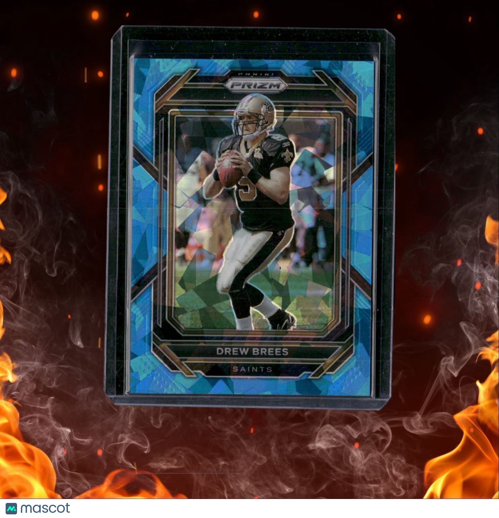 2022 Panini Prizm Drew Brees Blue Cracked Ice Prizm 04/99 #215