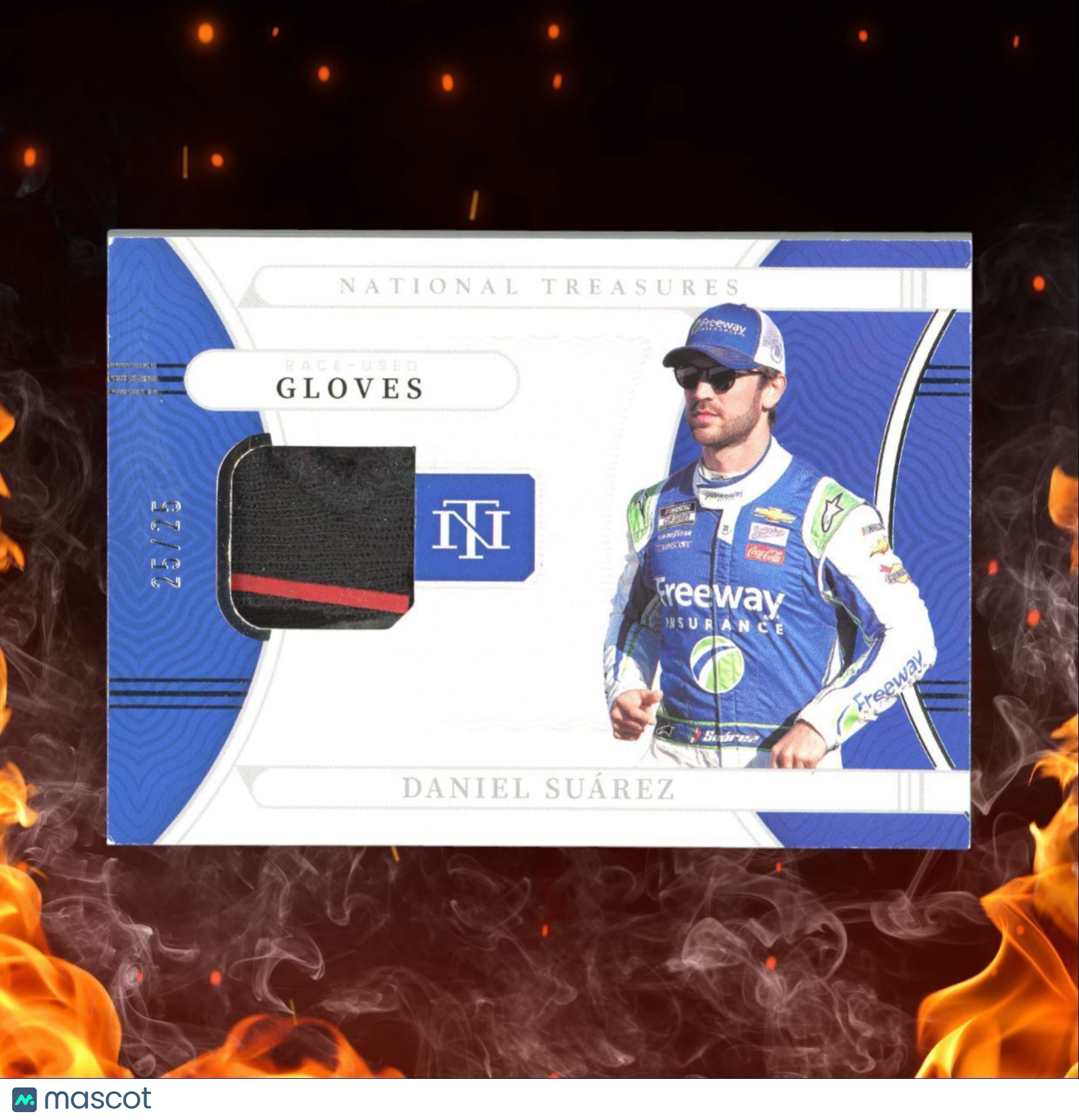 2022 Panini National Treasures Daniel Suarez Race-Used Gloves 25/25 #RUF-DS
