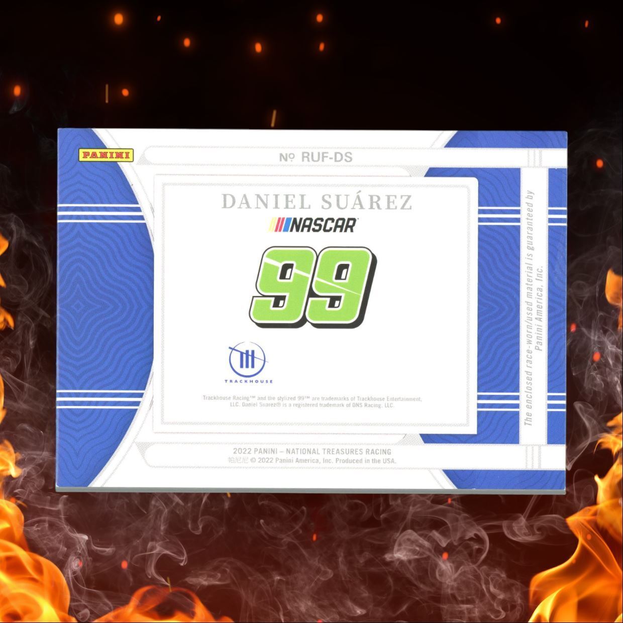 2022 Panini National Treasures Daniel Suarez Race-Used Gloves 25/25 #RUF-DS