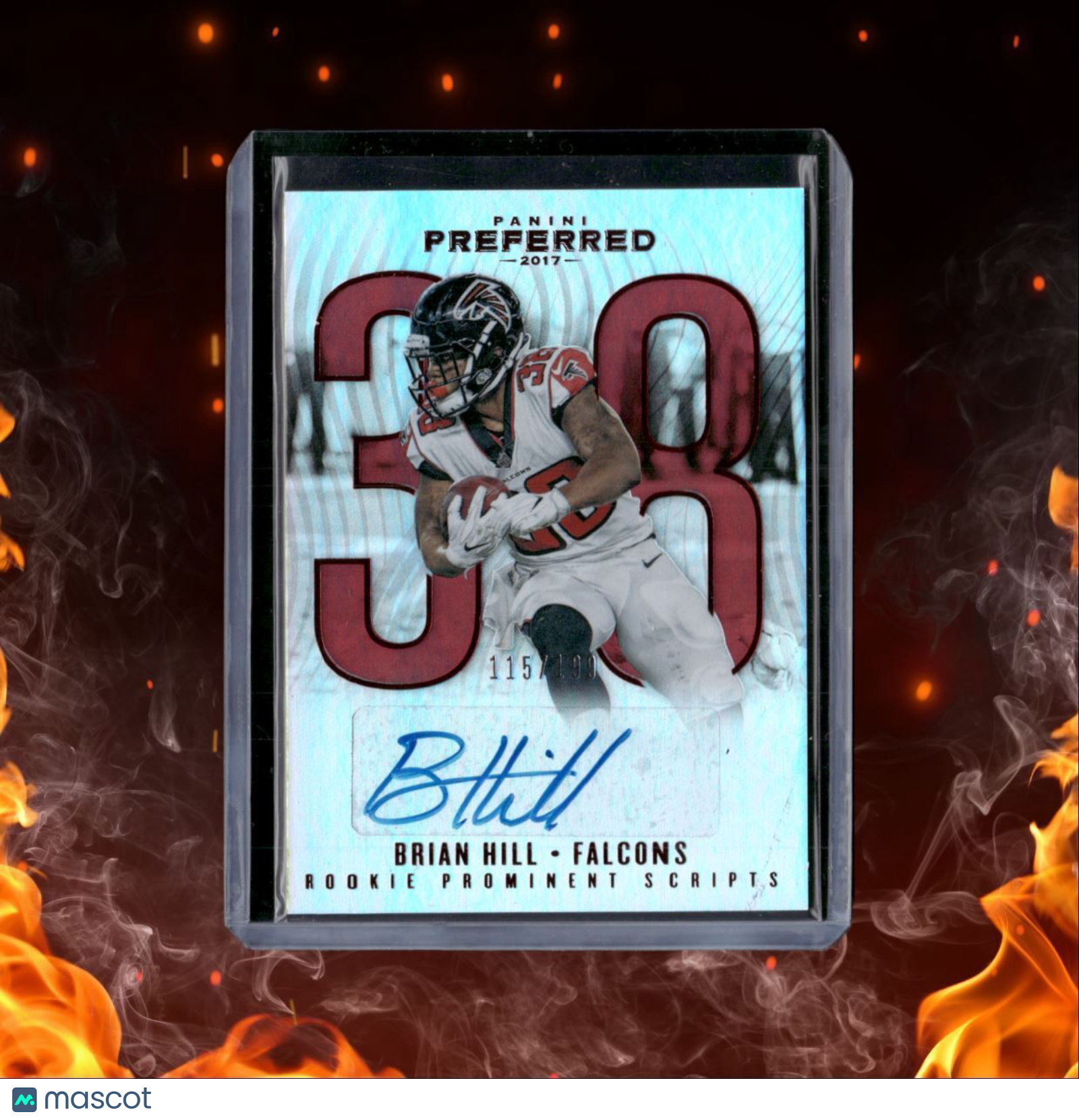2017 Panini Preferred Brian Hill Prominent Scripts Rookie Auto 115/199 #297