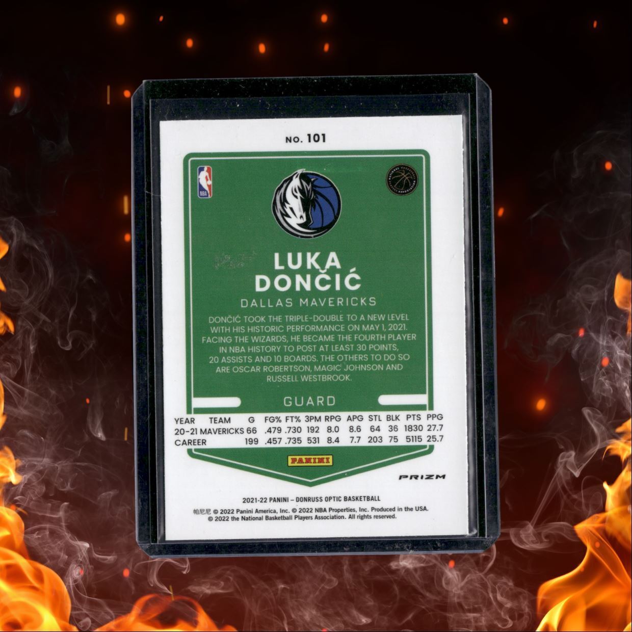 2021-22 Donruss Optic Luka Doncic Purple Prizm #101