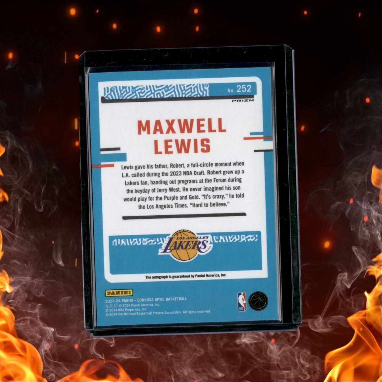 2023-24 Donruss Optic Maxwell Lewis Fast Break Disco Rated Rookie Auto #252