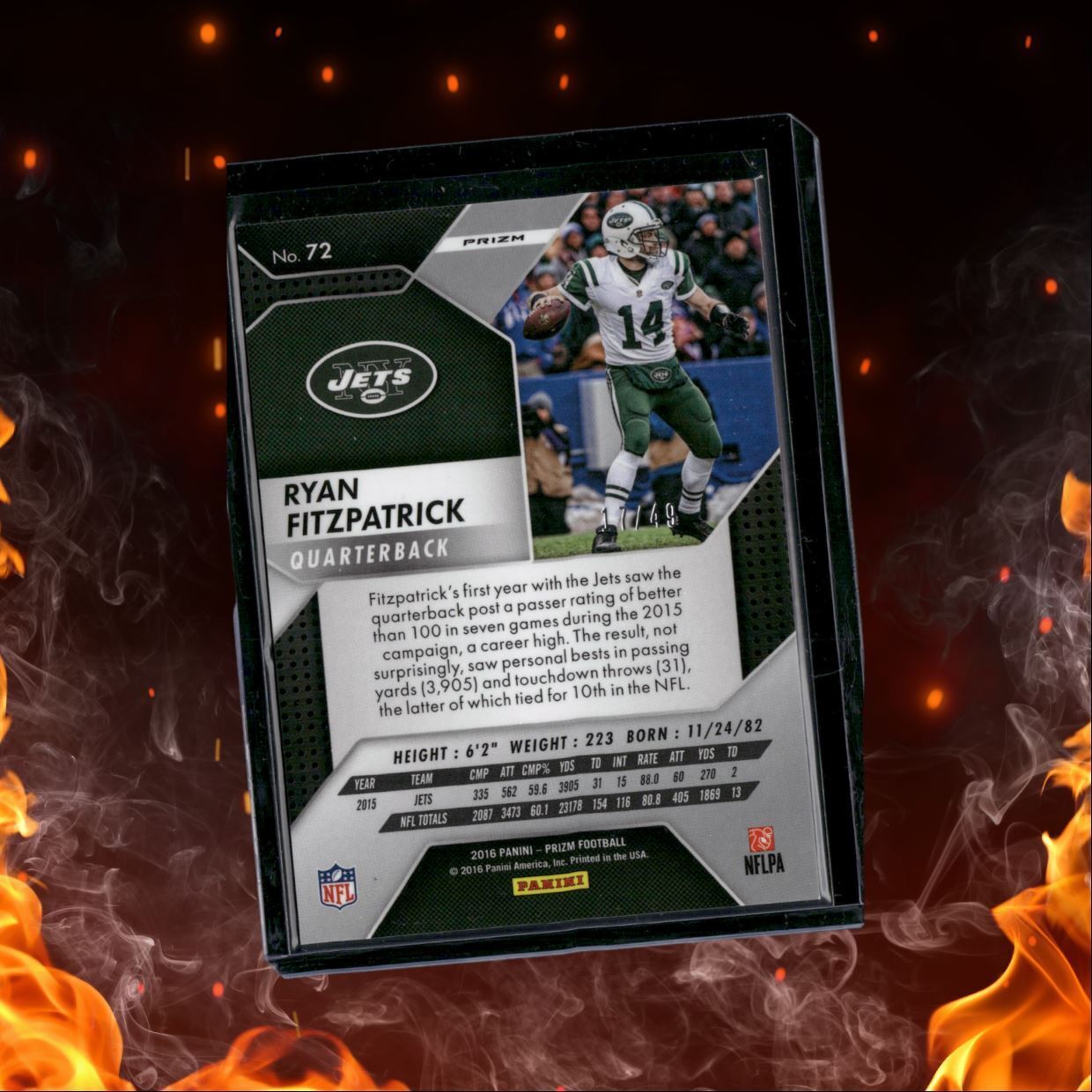 2016 Panini Prizm Ryan Fitzpatrick Green Power Prizm 17/49 #72