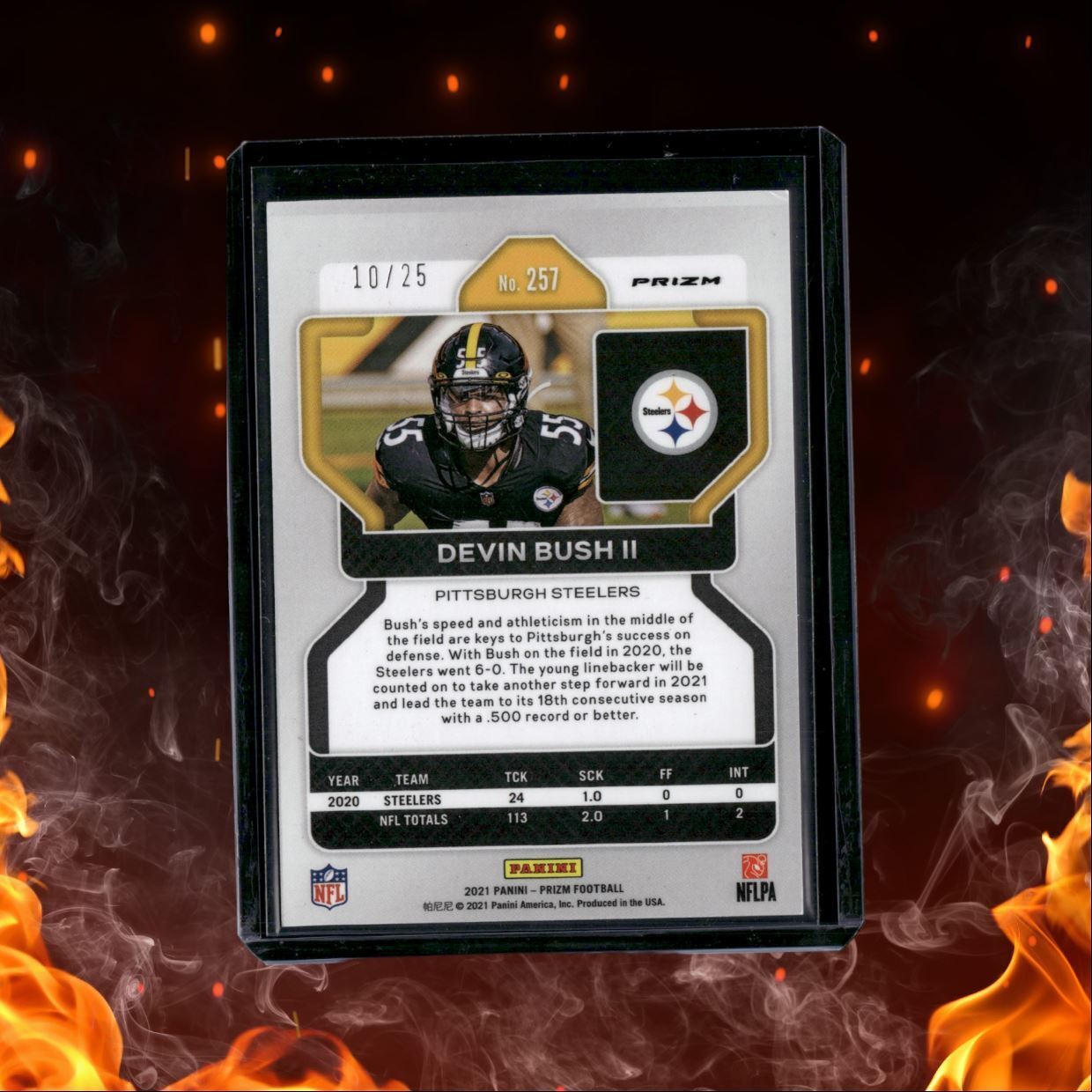 2021 Panini Prizm Devin Bush II Navy Camo Prizm 10/25 #257