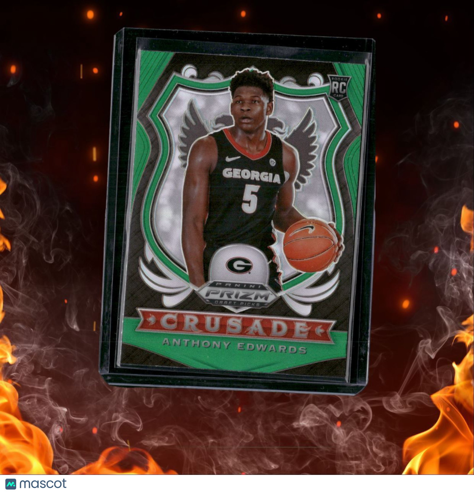 2020-21 Panini Prizm Draft Picks Anthony Edwards Crusade Green Prizm Rookie #81