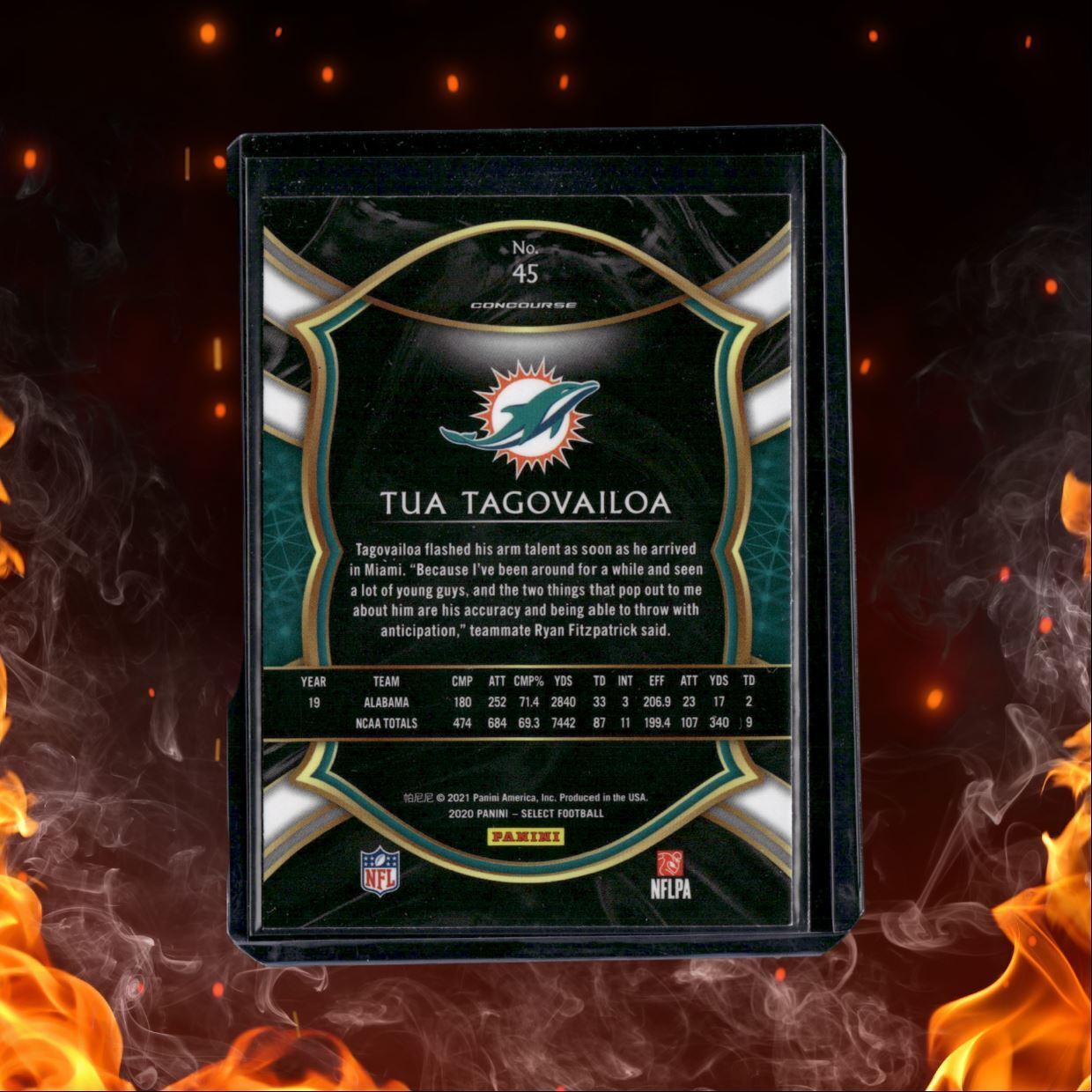 2020 Panini Select Tua Tagovailoa Rookie #45